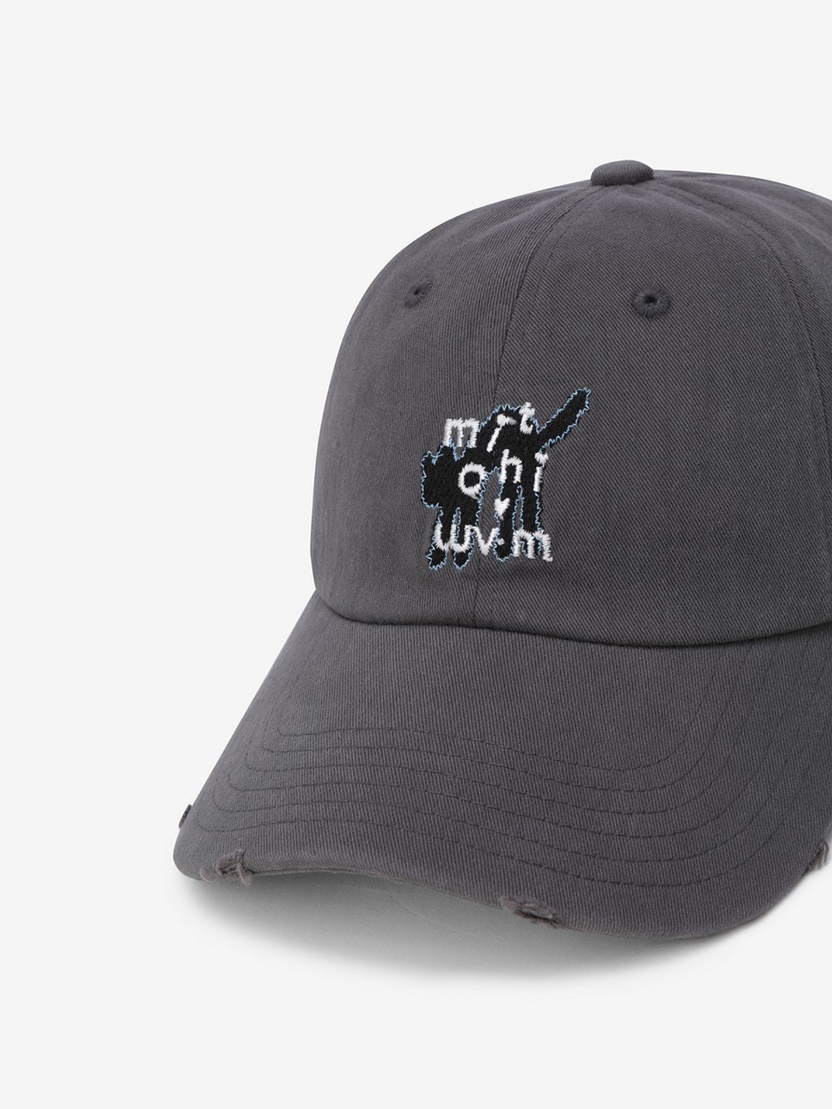 엘유브이엠(LUVM) MITCHI COTTON BALL CAP 3_CHARCOAL GRAY