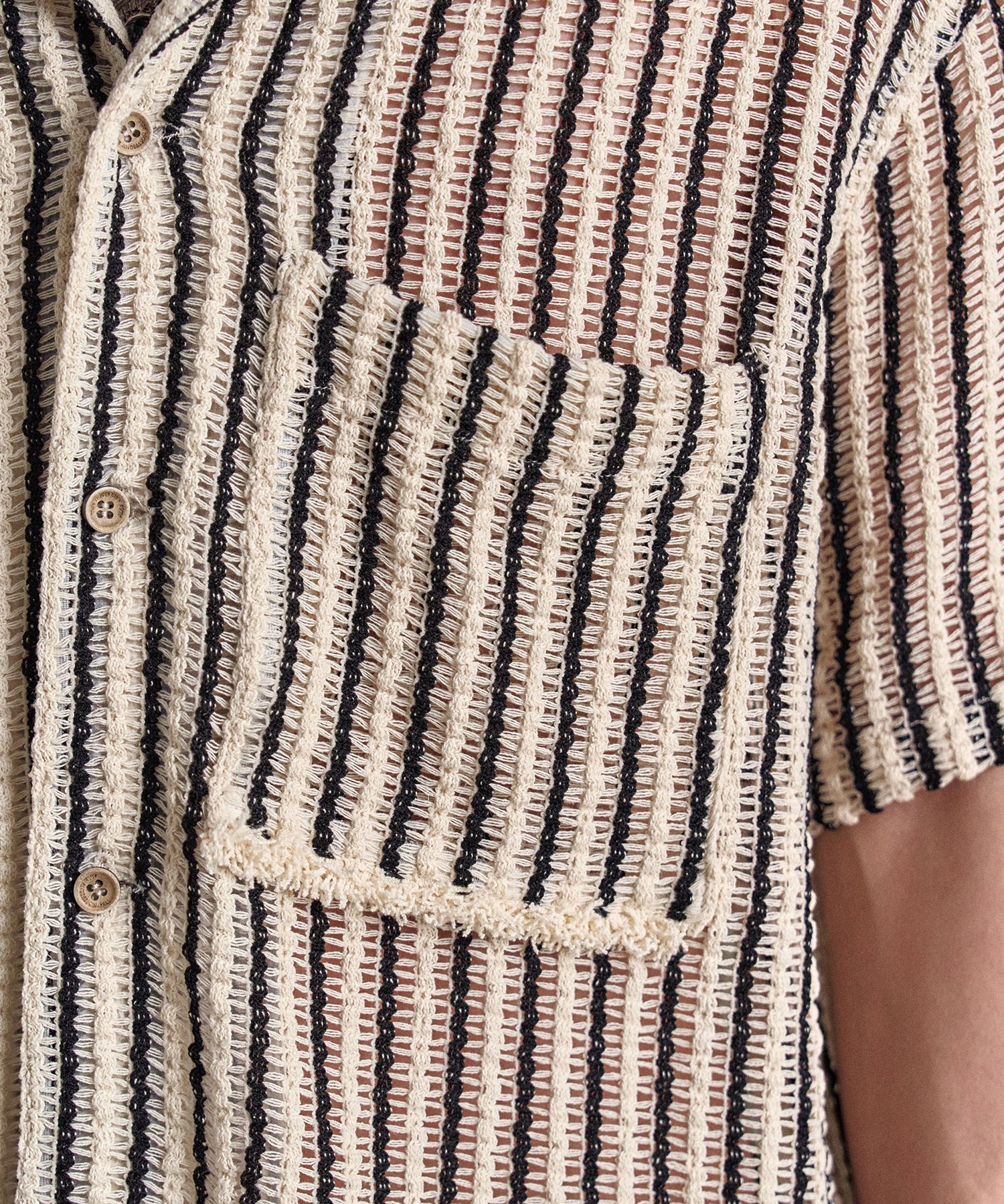 MUSINSA | ANDERSSON BELL Sheer Stripe Knit Shirt atb1235m(ECRU)