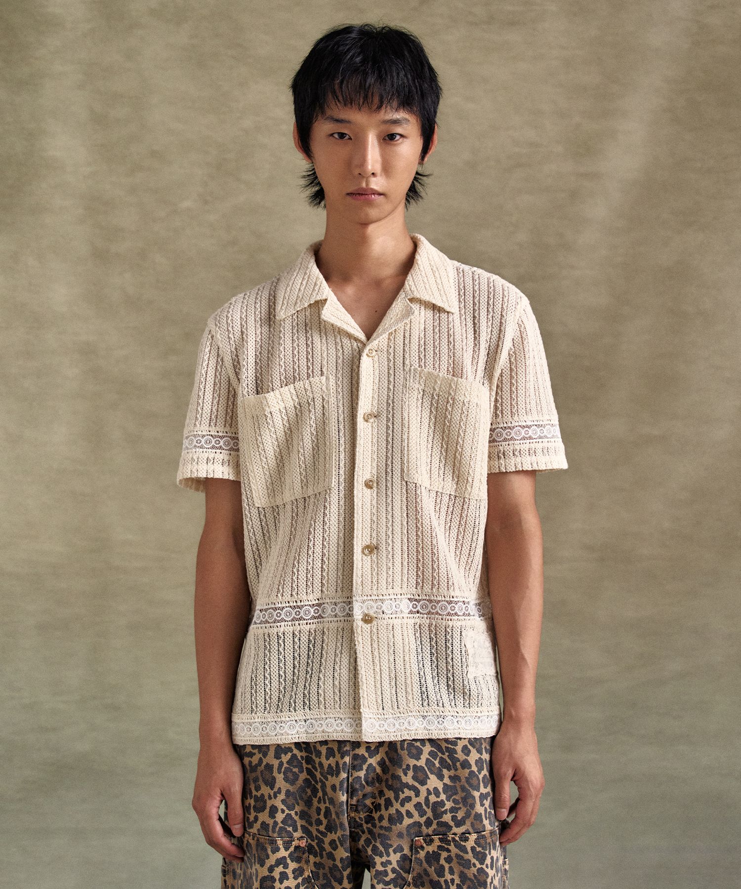 ■ANDERSSON BELL■ jacquard striped shirt atb1279m(ECRU) MUSINSA | ANDERSSON BELL Jacquard Stripe Shirt atb1279m(ECRU)