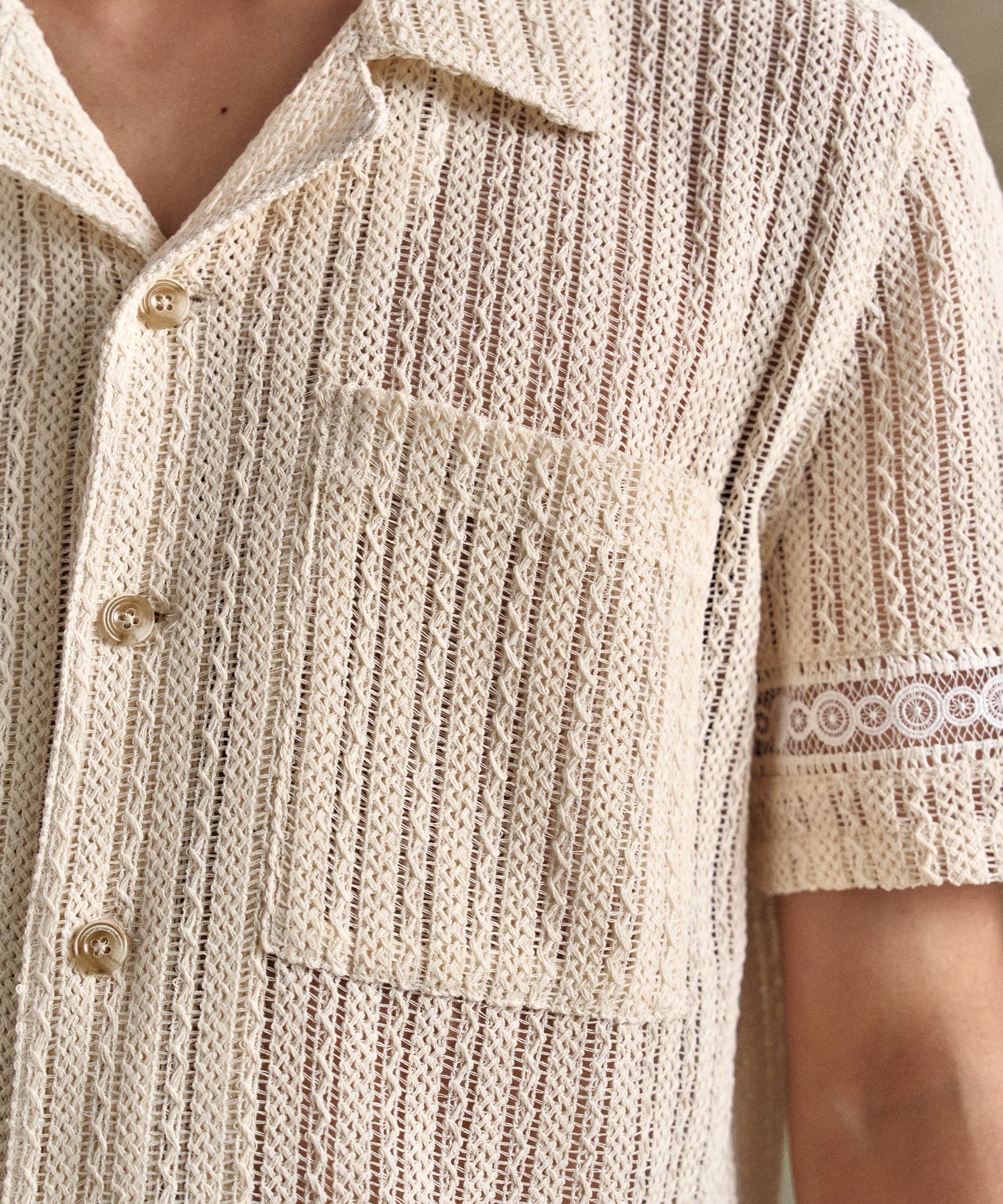 ■ANDERSSON BELL■ jacquard striped shirt atb1279m(ECRU) MUSINSA | ANDERSSON BELL Jacquard Stripe Shirt atb1279m(ECRU)