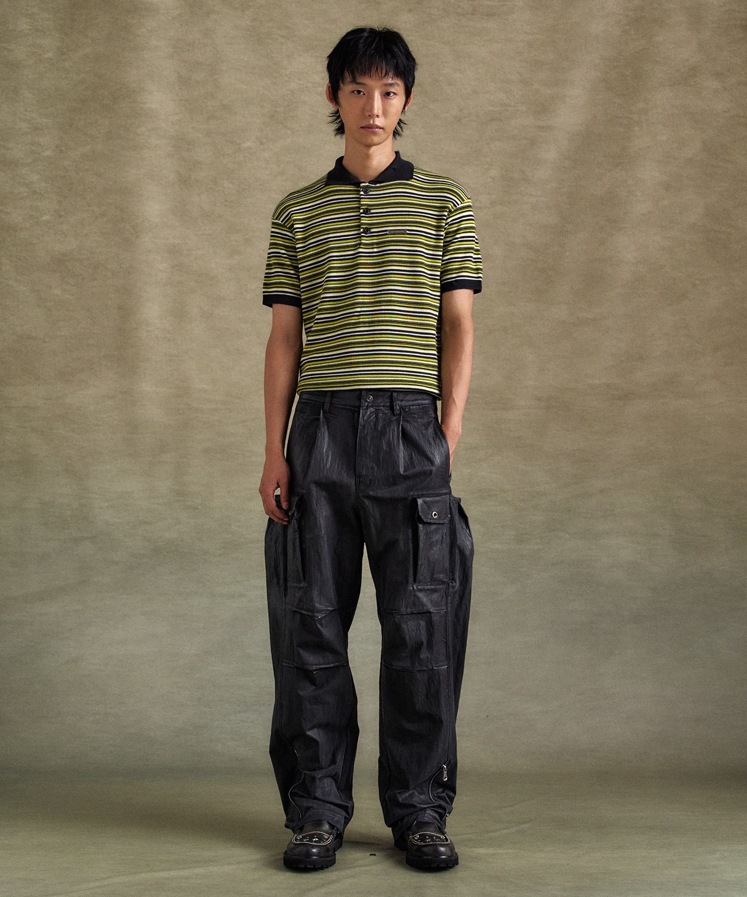 MUSINSA | ANDERSSON BELL Striped polo sweater atb1286m