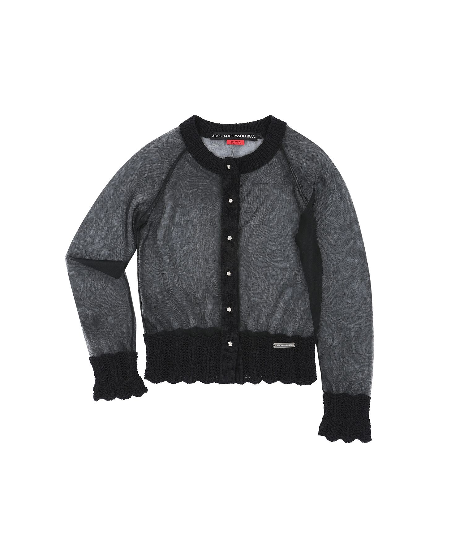 MUSINSA | ANDERSSON BELL Sheer Knit Cardigan atb1327w (BLACK)