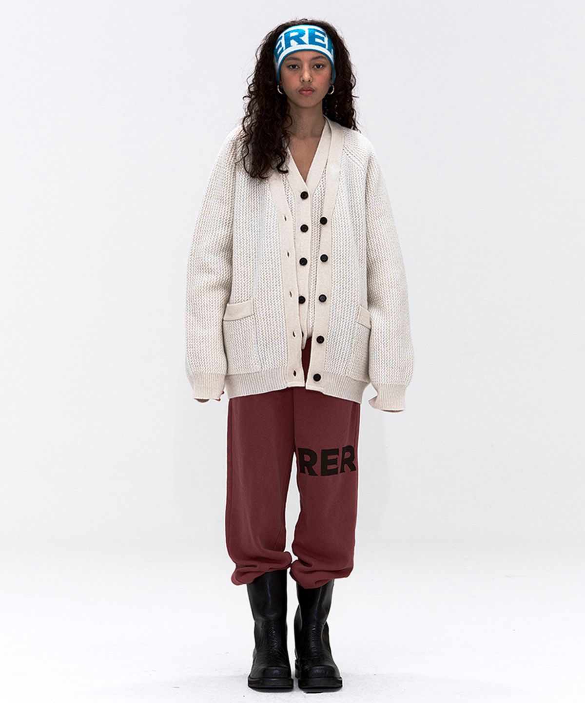 에르에르(ERER) [UN] ERER Sweat Joggers Pants Wine