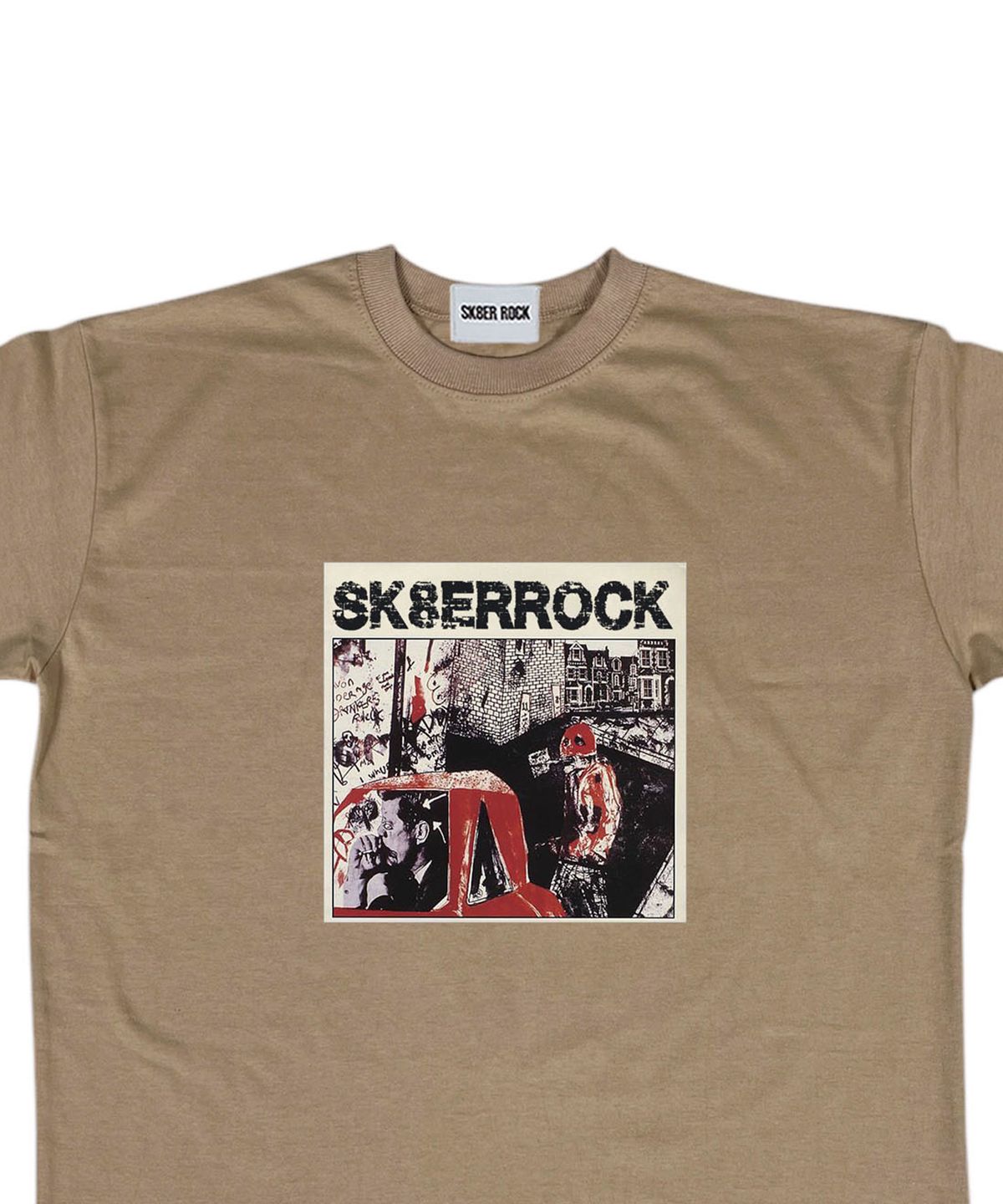 스케이터락(SK8ER ROCK) Dirty Graffiti T-shirt ((beige ))