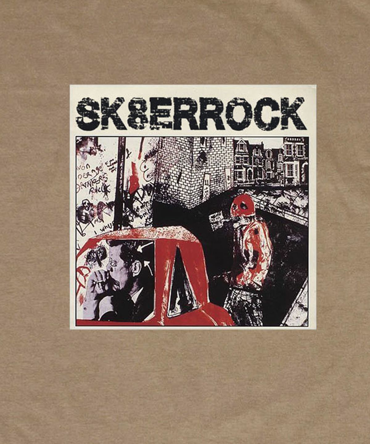 스케이터락(SK8ER ROCK) Dirty Graffiti T-shirt ((beige ))