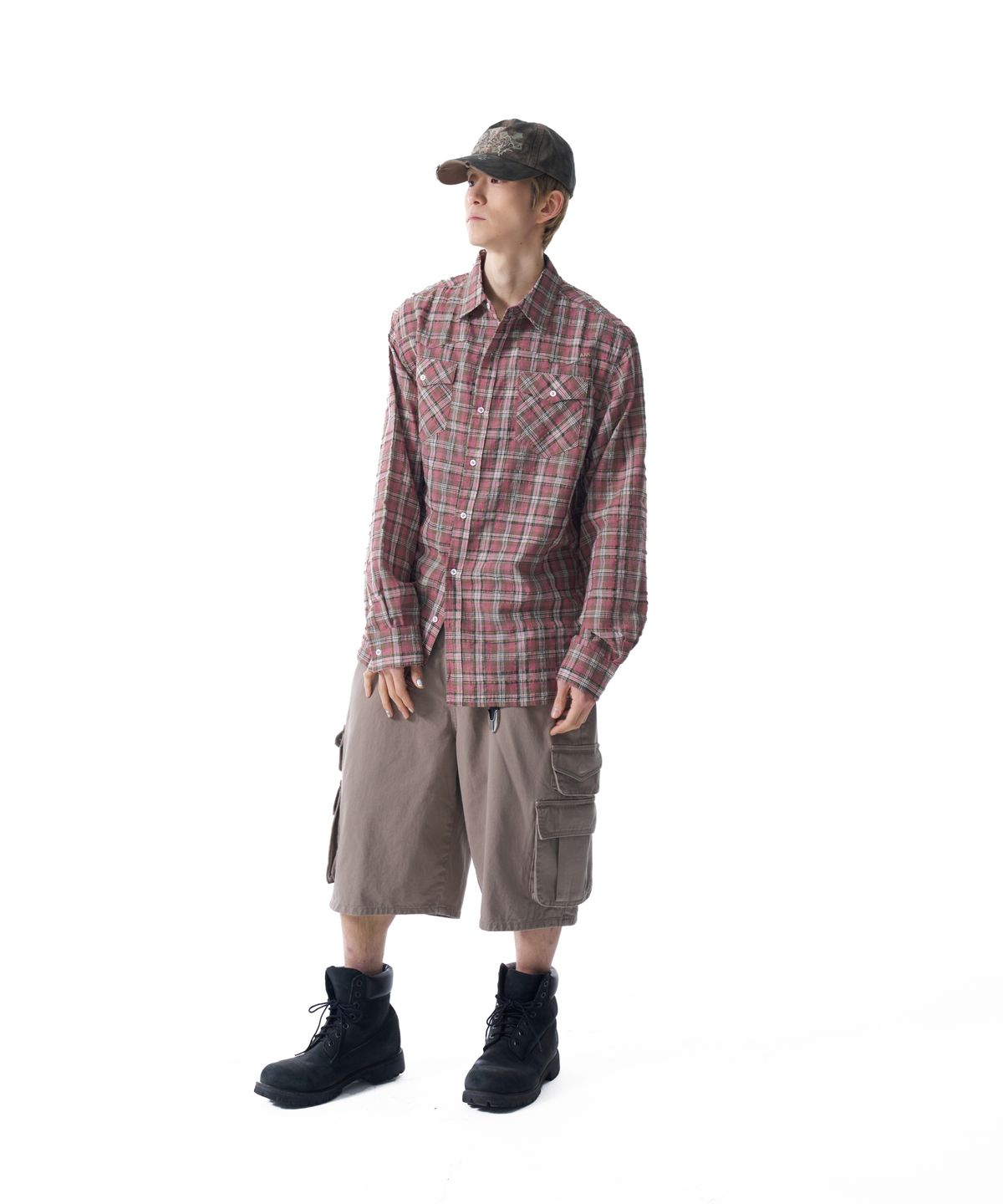 아캄(AAKAM) Western Vintage Check Shirts (Pink)