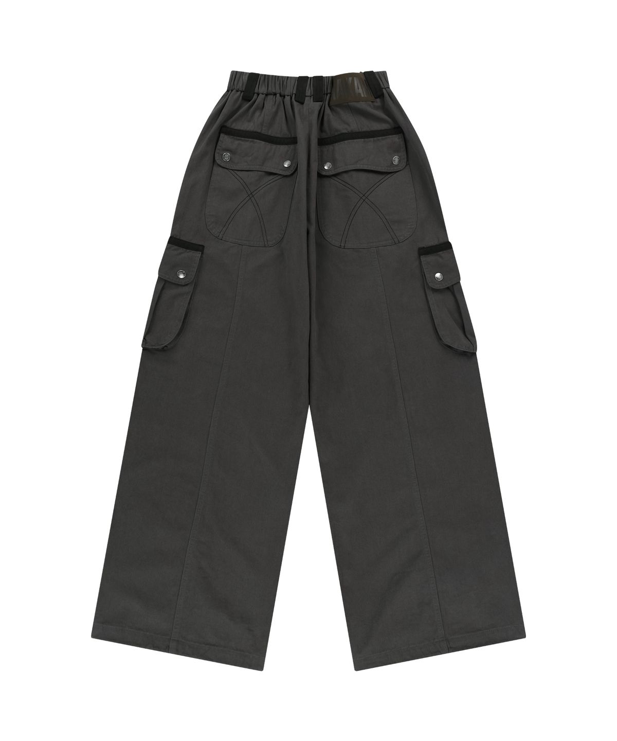 아캄(AAKAM) Knee Pin-tuck Contrast Cargo Pants (Dark Gray)