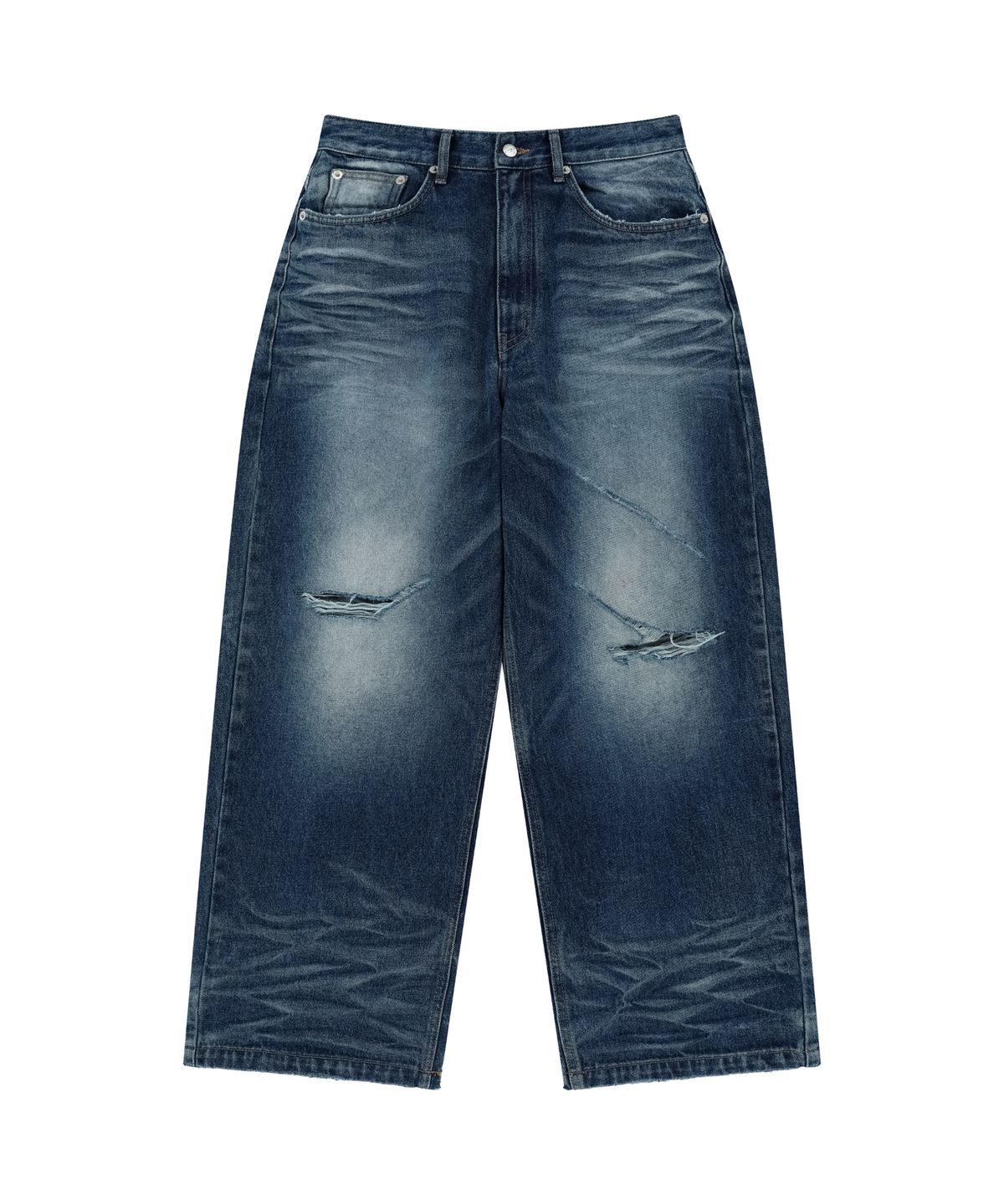 아캄(AAKAM) VTG Embo Washed Denim Pants (Blue)