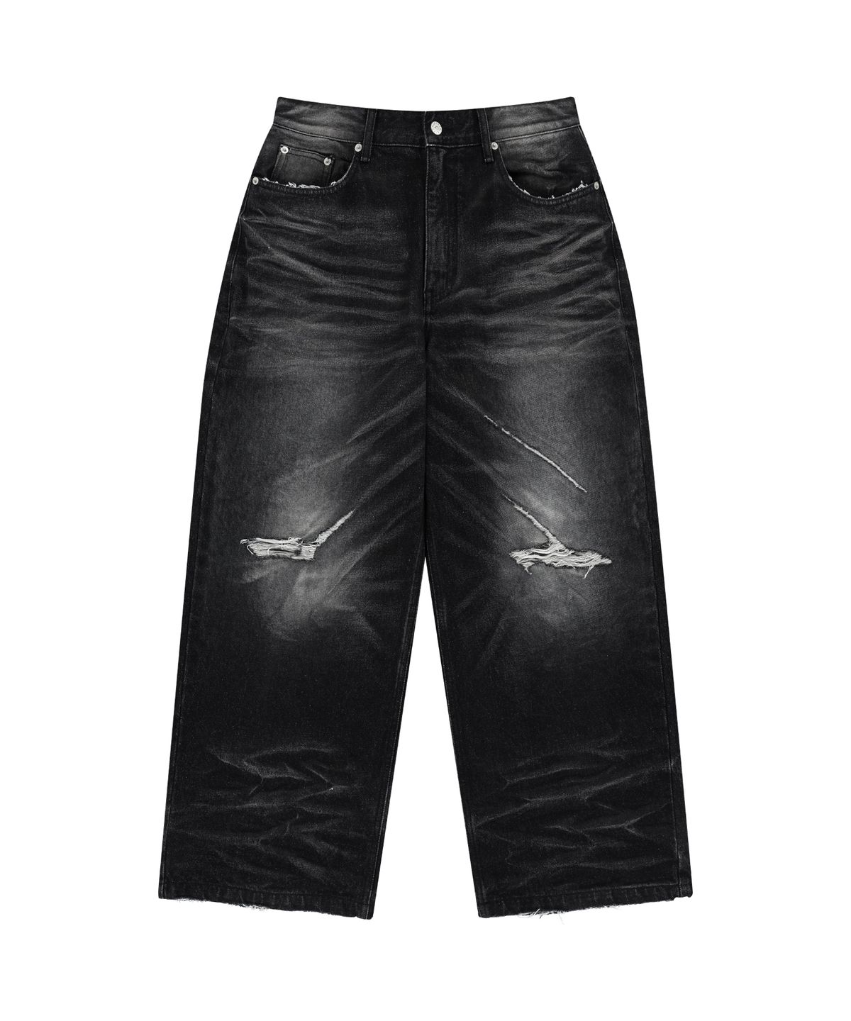 아캄(AAKAM) VTG Embo Washed Denim Pants (Black)