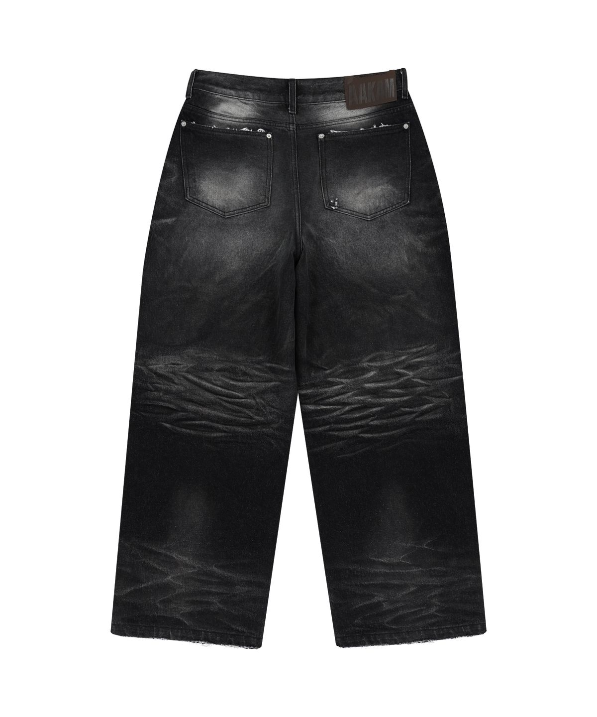 아캄(AAKAM) VTG Embo Washed Denim Pants (Black)