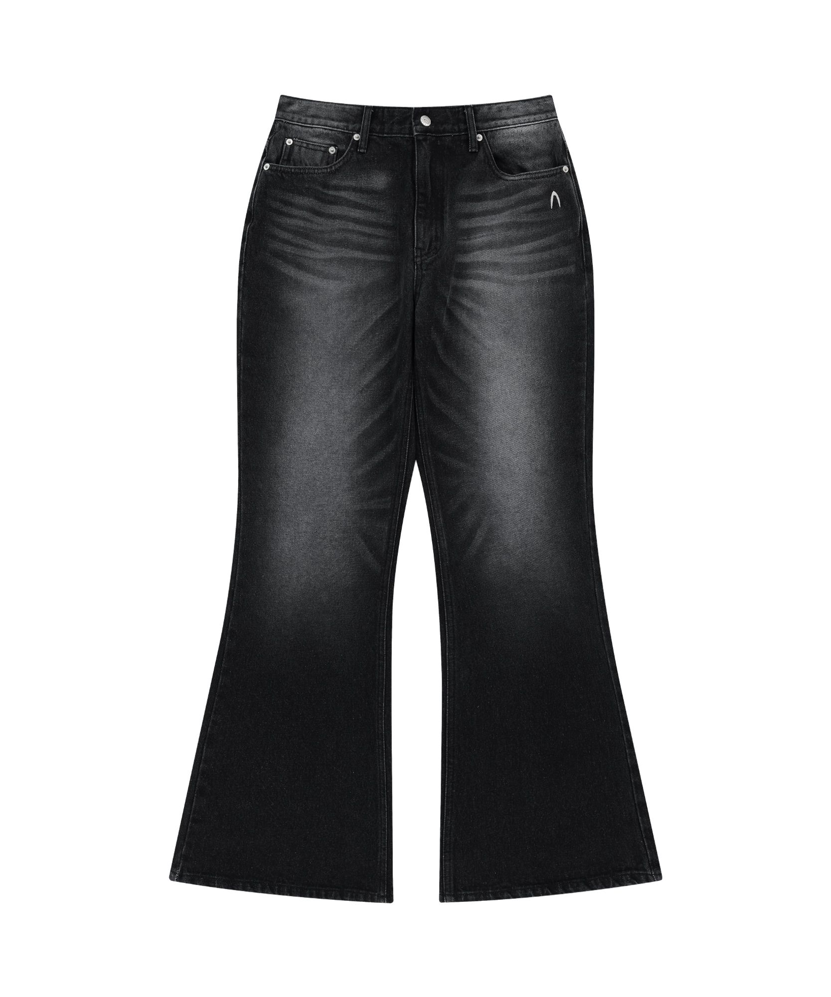 ★AAKAM★ Washed Flare Denim Pants MUSINSA | AAKAM Washed Flare Denim Pants (Black)