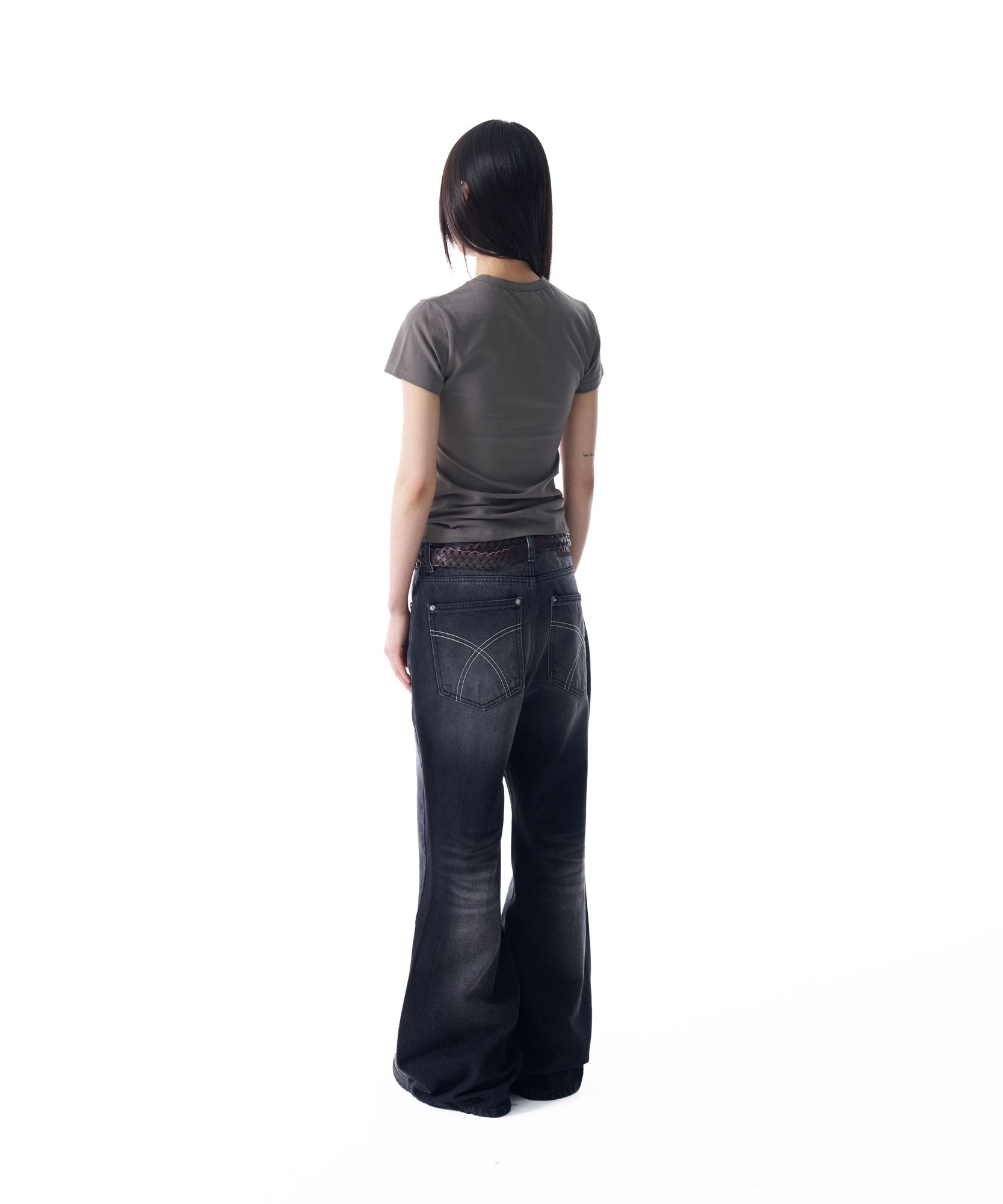 ★AAKAM★ Washed Flare Denim Pants MUSINSA | AAKAM Washed Flare Denim Pants (Black)