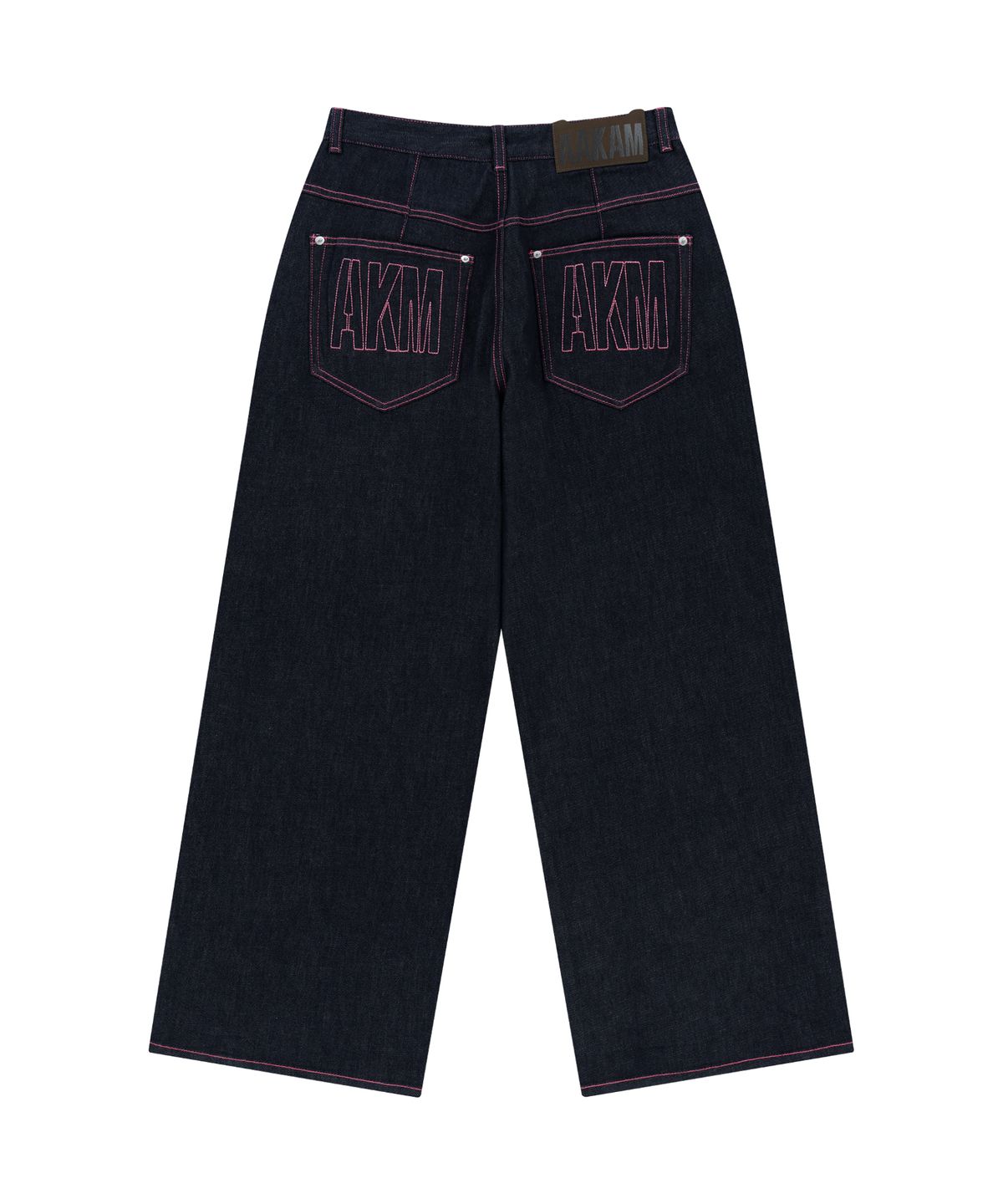 아캄(AAKAM) Stitched Denim Pants (Dark Blue)