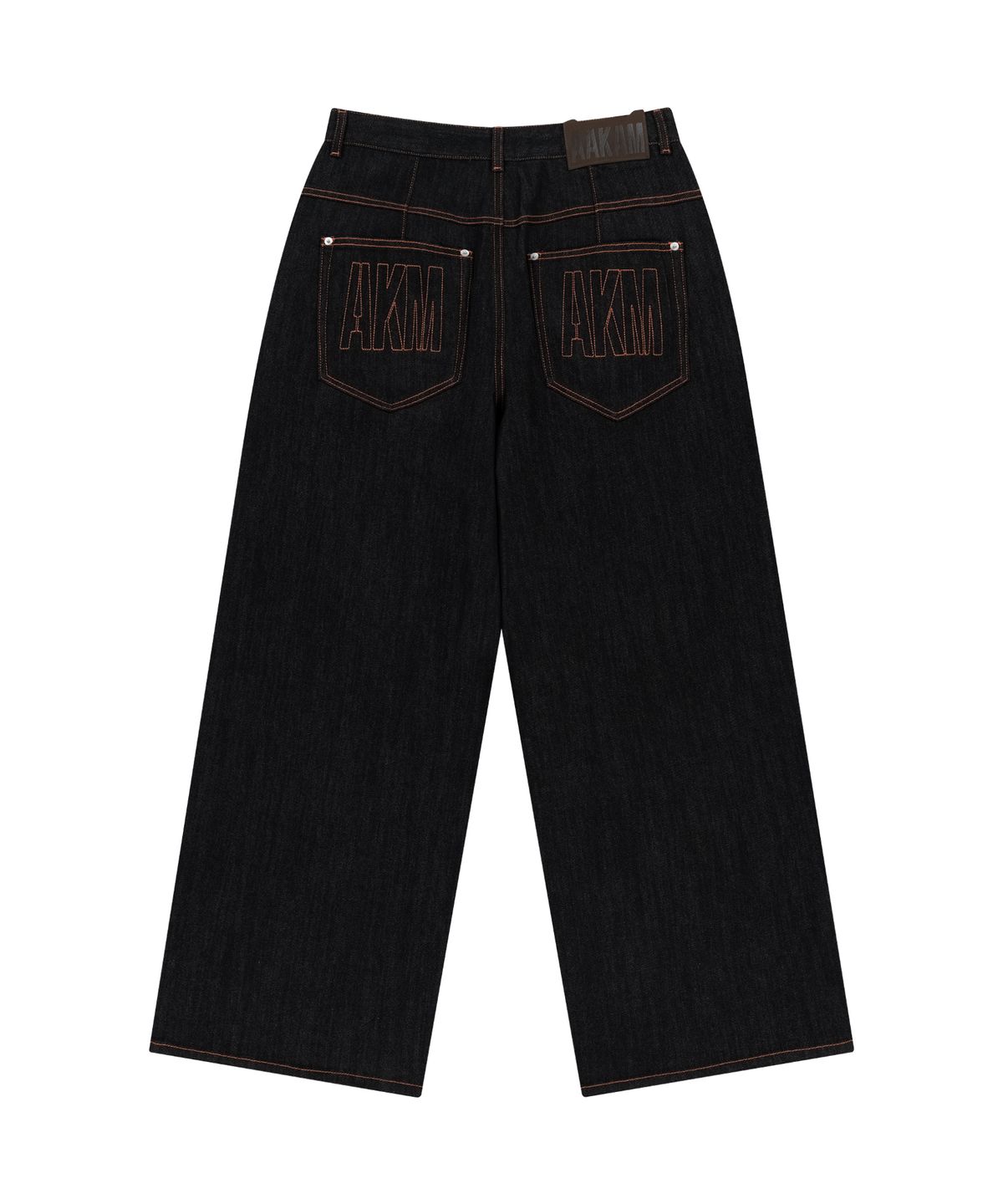 아캄(AAKAM) Stitched Denim Pants (Black)