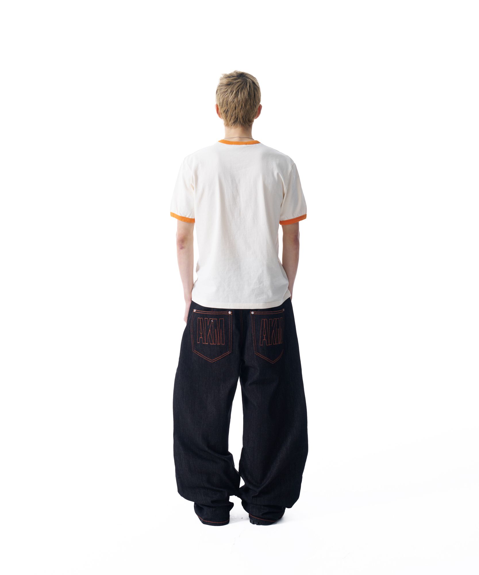 デニム・ジーパン AAKAM Stitched Denim Pants 5FT1666 MUSINSA | AAKAM Stitched Denim Pants (Black)