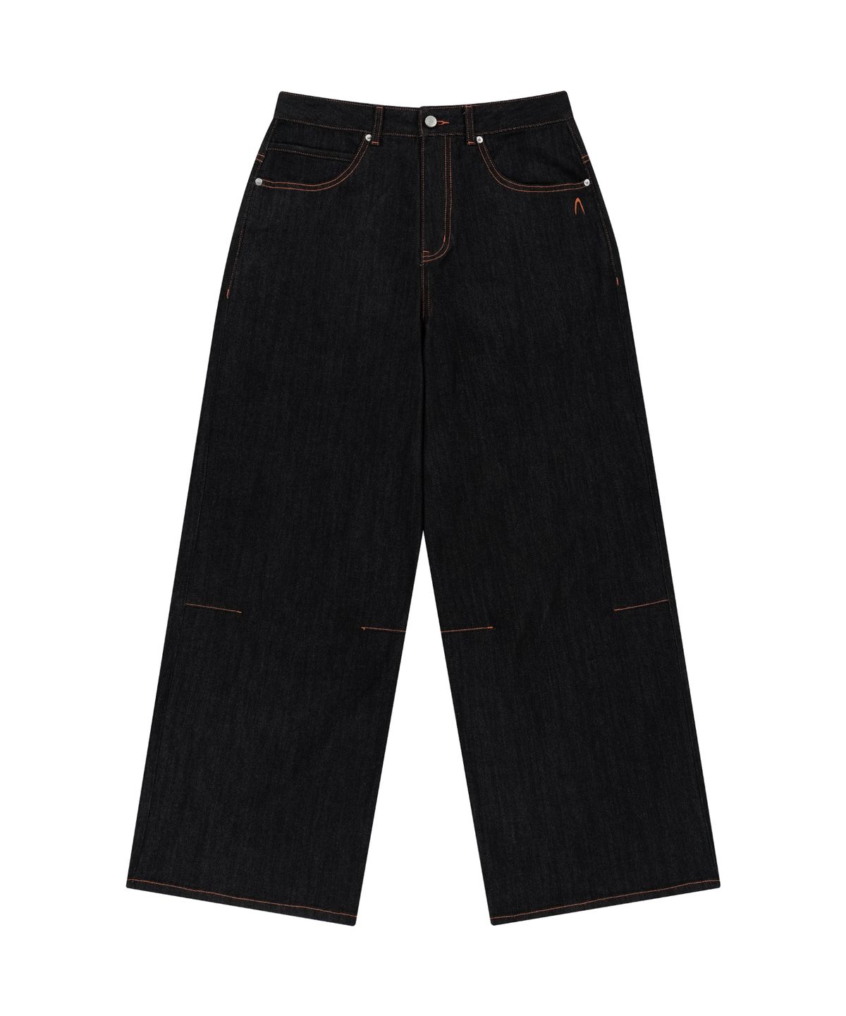 아캄(AAKAM) Stitched Denim Pants (Black)