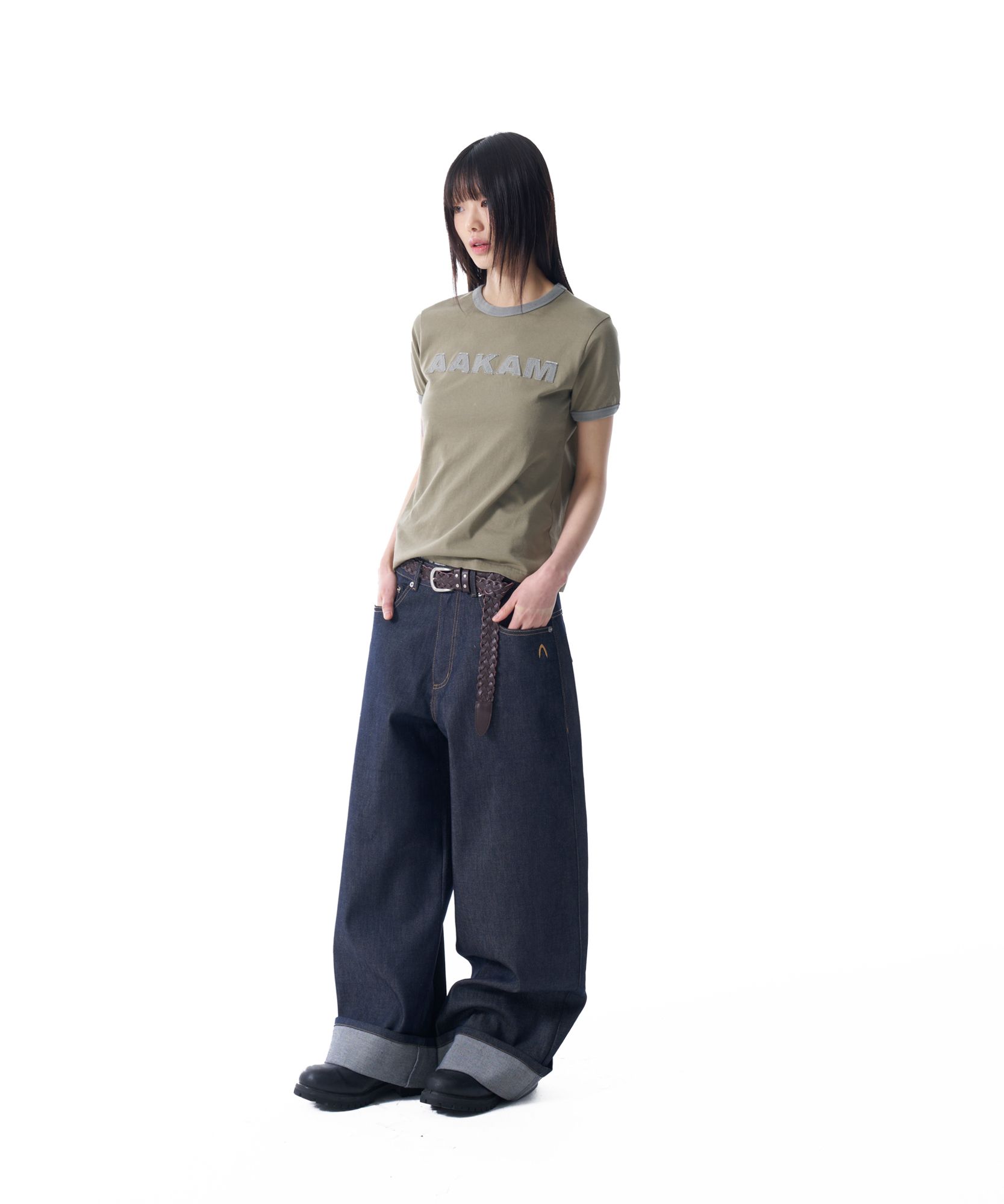 AAKAM ■ Cinch Back Denim Pants デニム MUSINSA | AAKAM Cinch Back Denim Pants (Black)