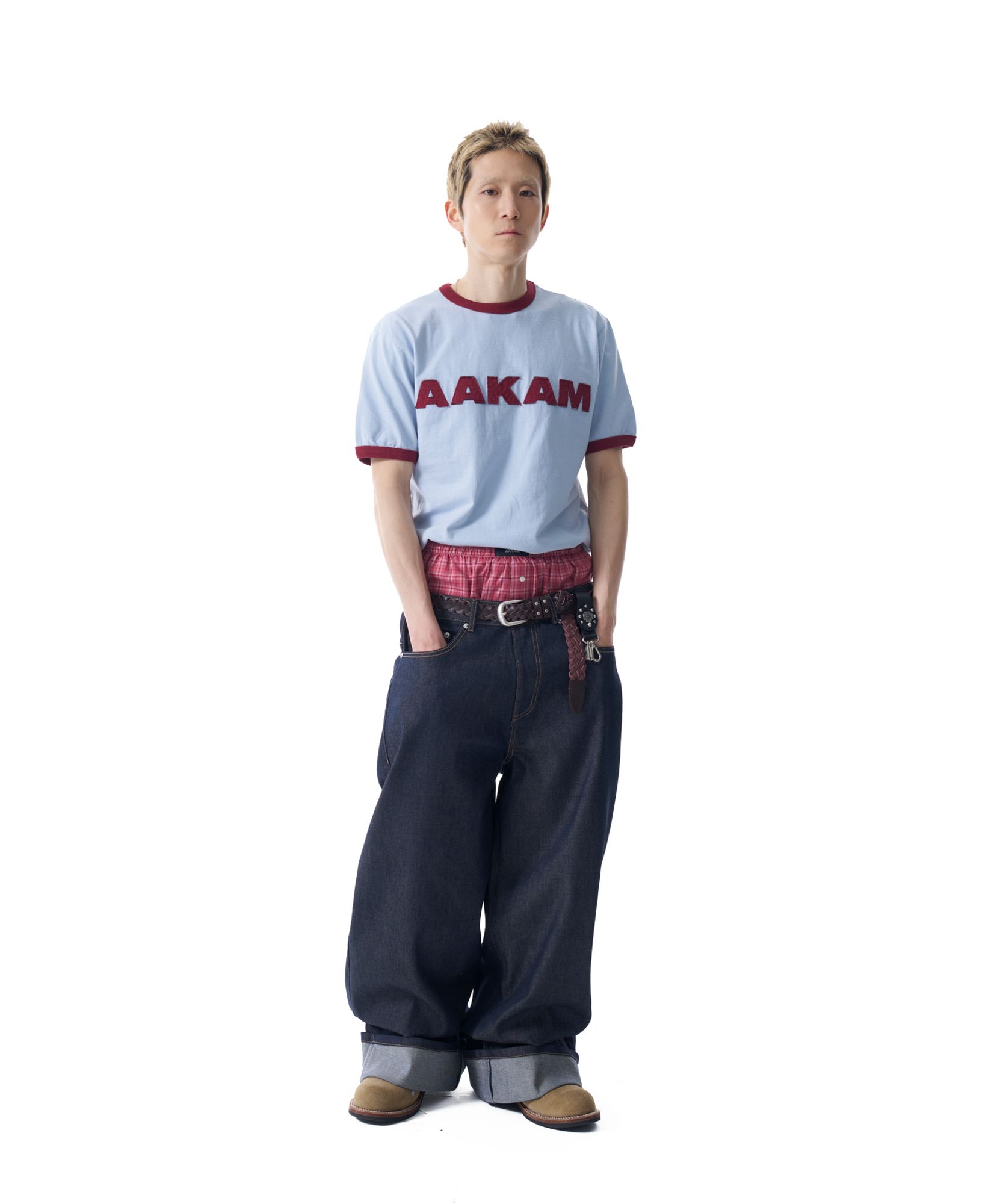 ★AAKAM★ Cinch Back Denim Pants MUSINSA | AAKAM Cinch Back Denim Pants (Dark Blue)