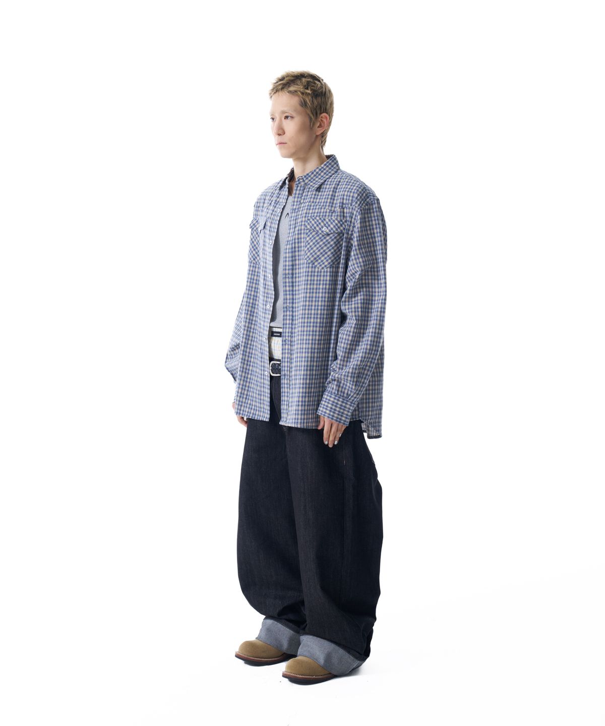 아캄(AAKAM) Cinch Back Denim Pants (Black)