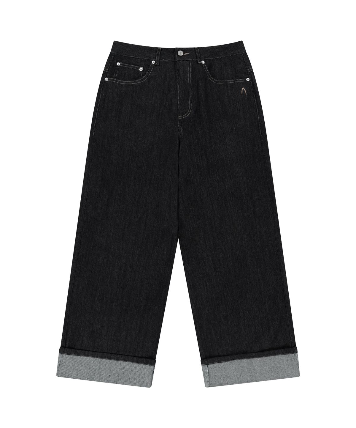 아캄(AAKAM) Cinch Back Denim Pants (Black)