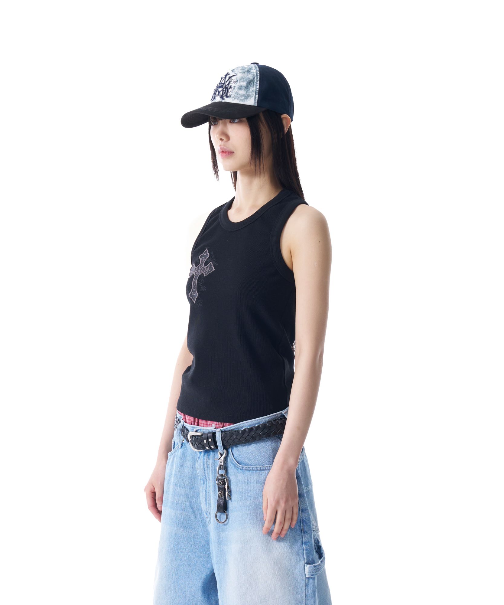 MUSINSA | AAKAM AKM CROS2 Sleeveless (Black)