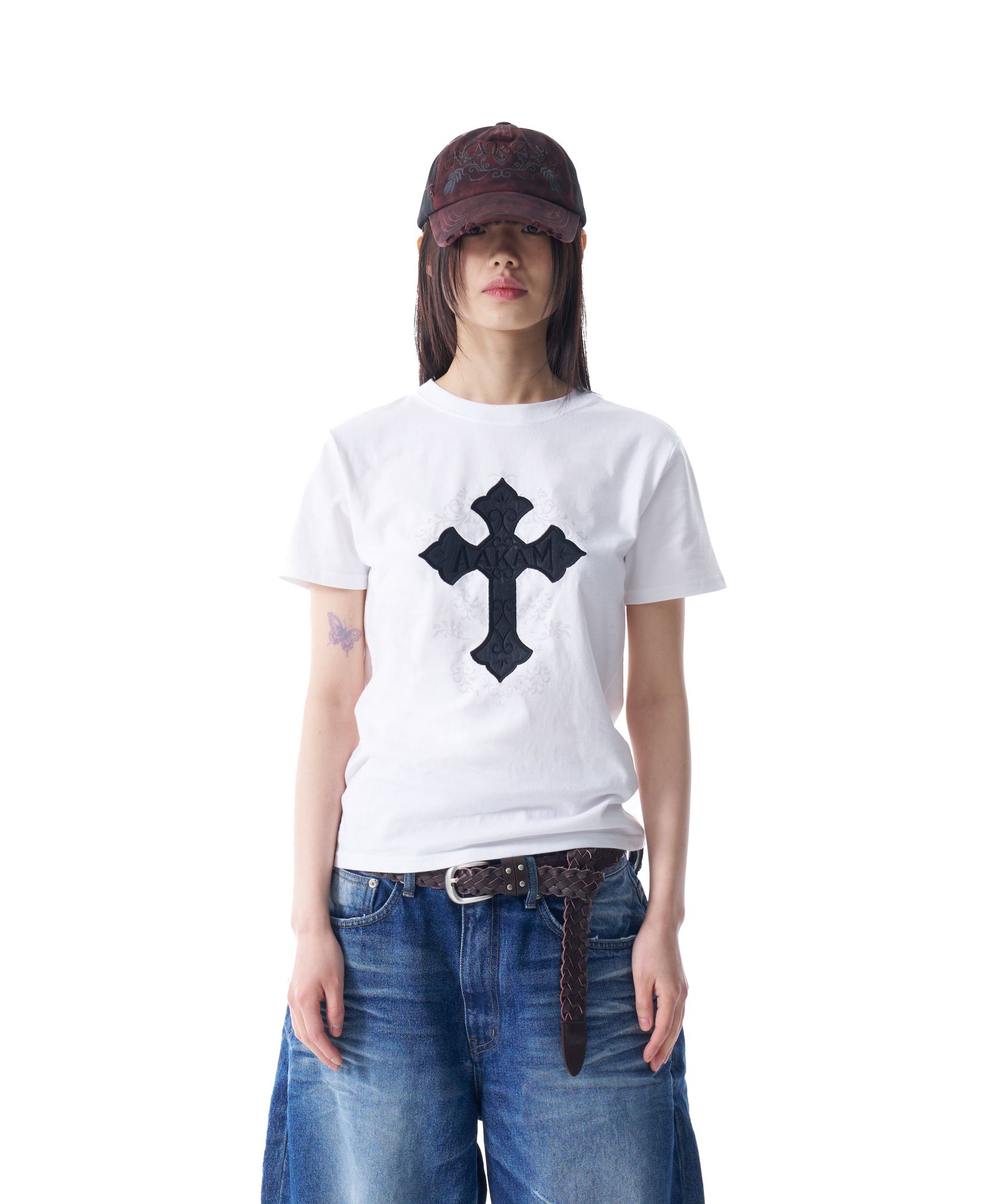◆25SS AAKAM AKM CROS2 Half Top/2色◆ MUSINSA | AAKAM AKM CROS2 Half Top (White)