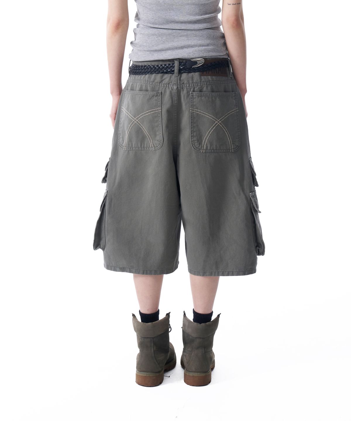 아캄(AAKAM) Cotton Bermuda Cargo Pants (Khaki)