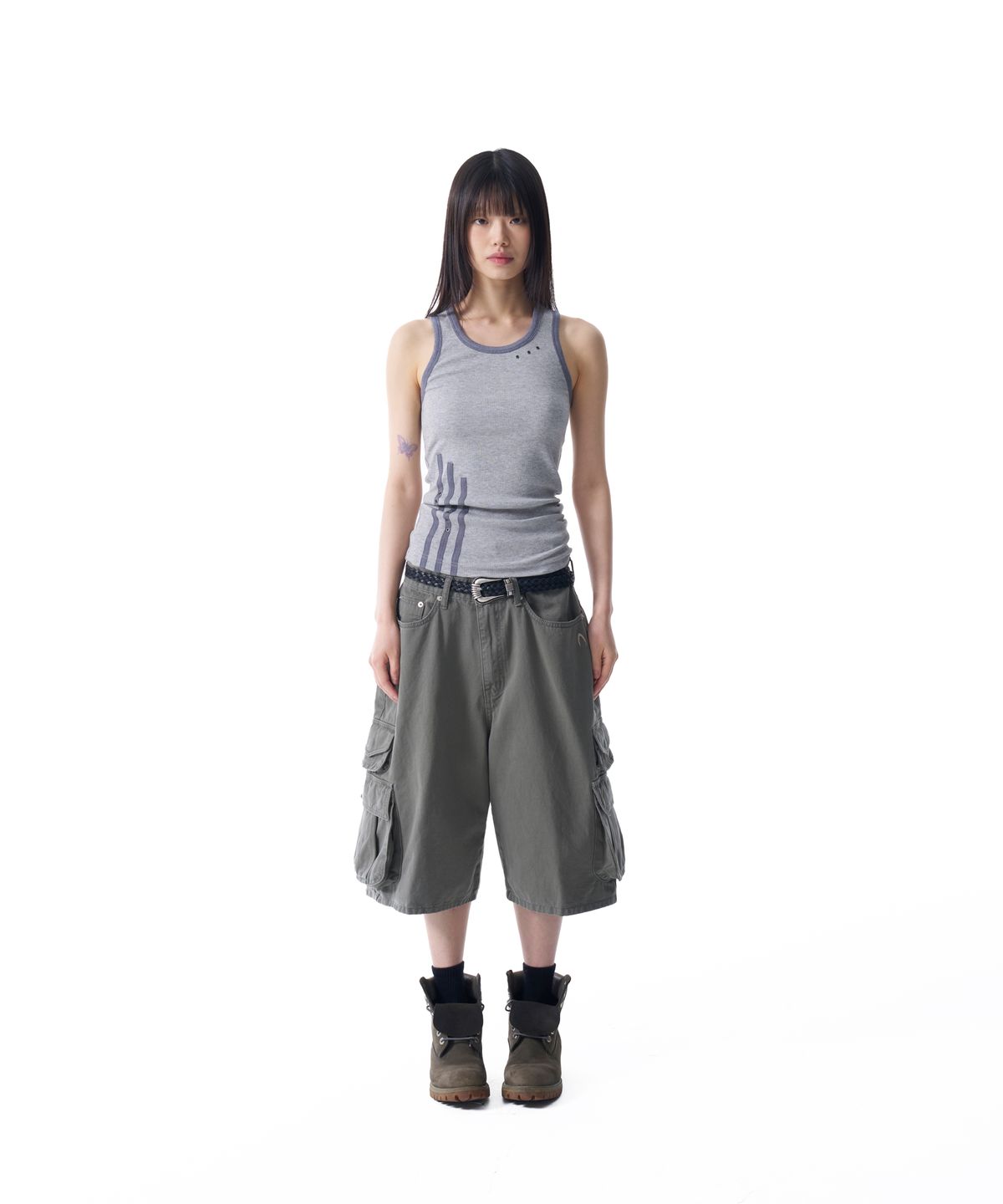 아캄(AAKAM) Cotton Bermuda Cargo Pants (Khaki)