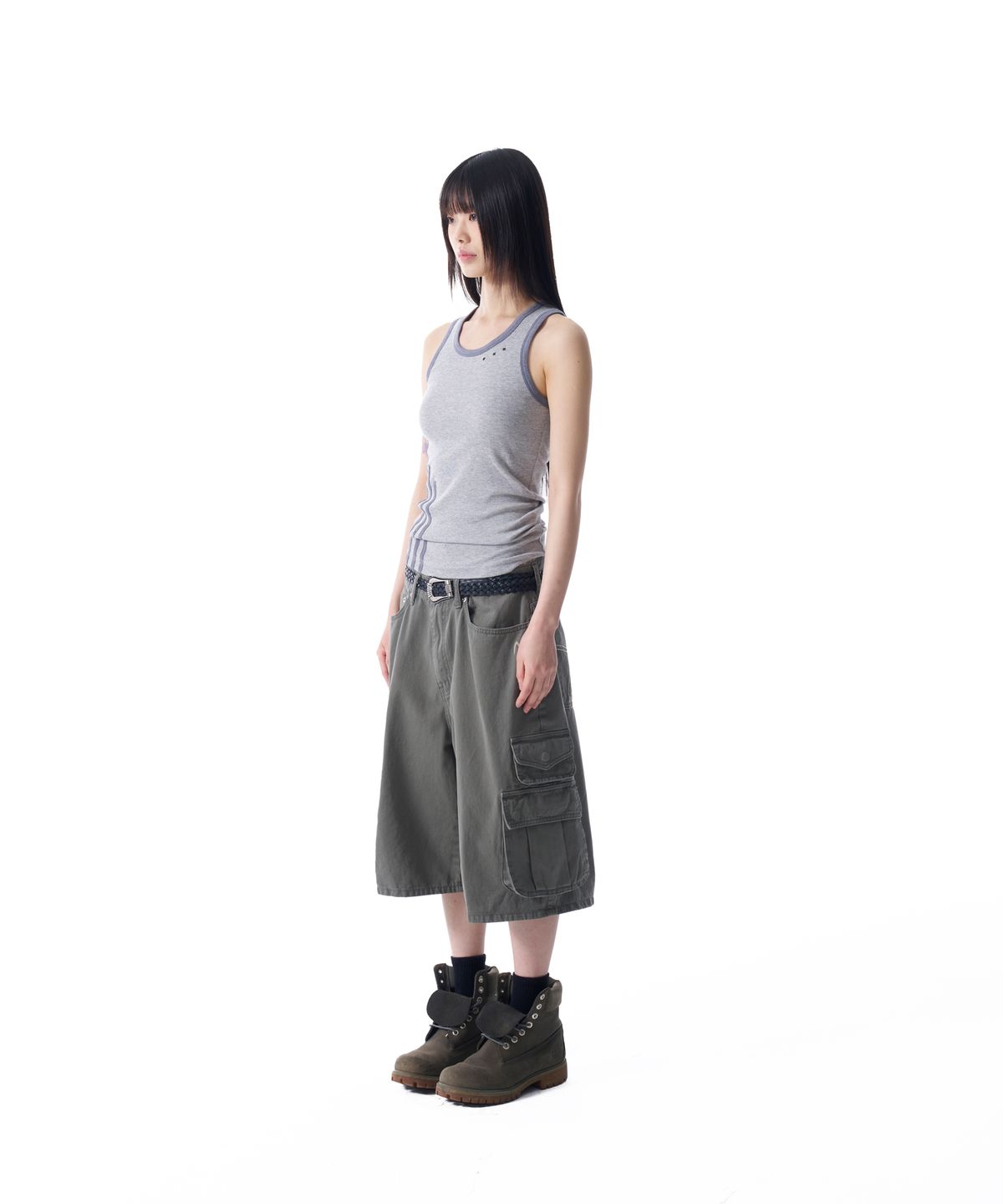 아캄(AAKAM) Cotton Bermuda Cargo Pants (Khaki)
