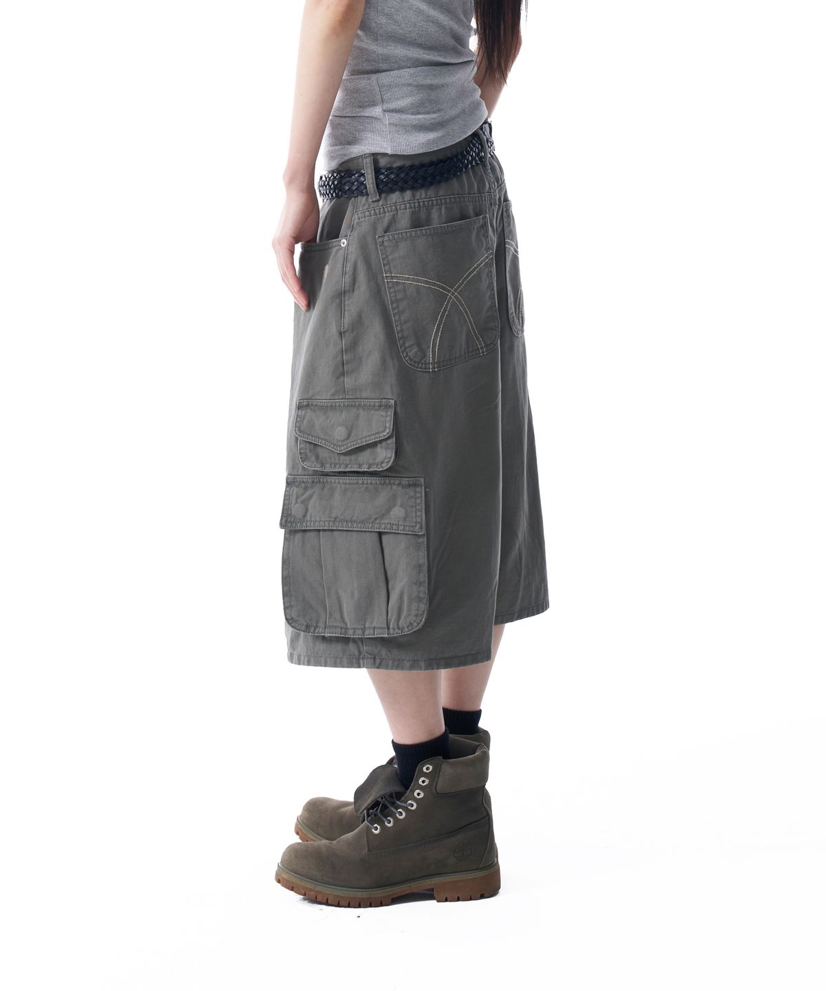 아캄(AAKAM) Cotton Bermuda Cargo Pants (Khaki)