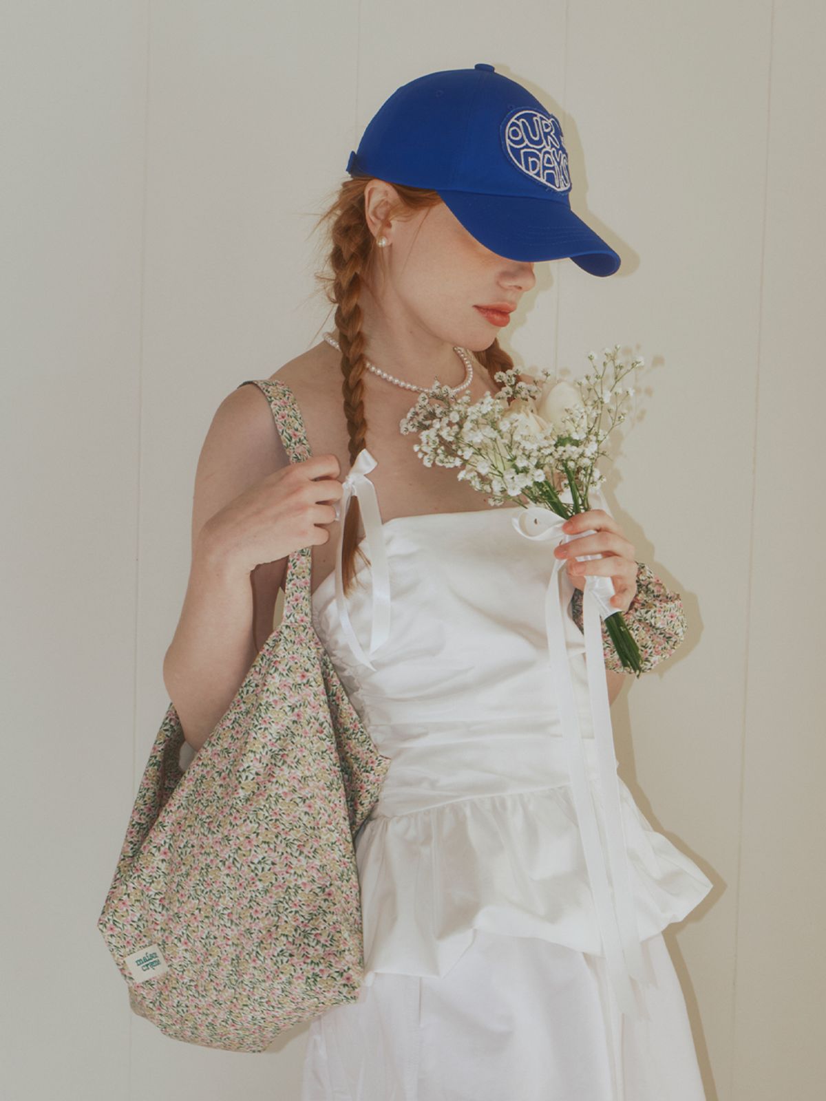 메종크렘(MAISON CREME) Floral eco bag _ Pink bouquet