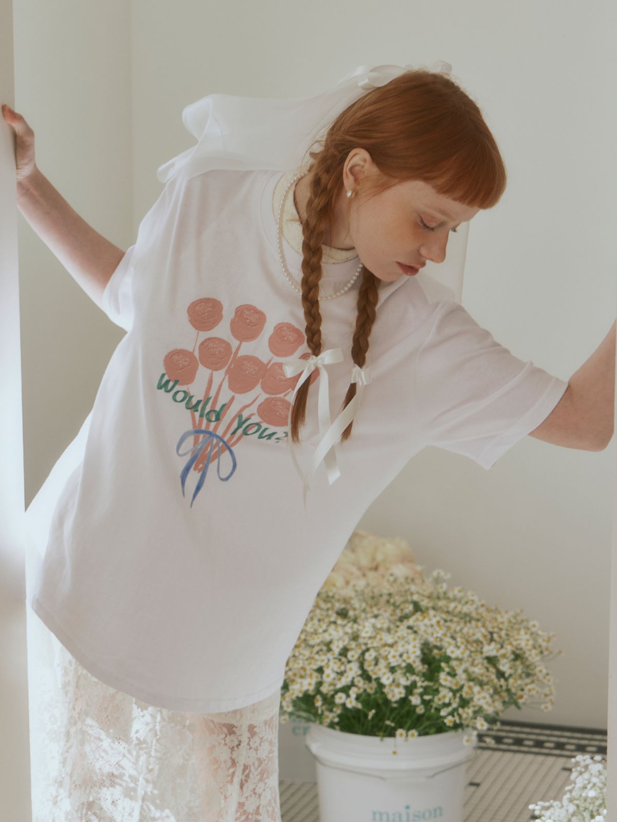 메종크렘(MAISON CREME) Wedding bouquet T-shirt