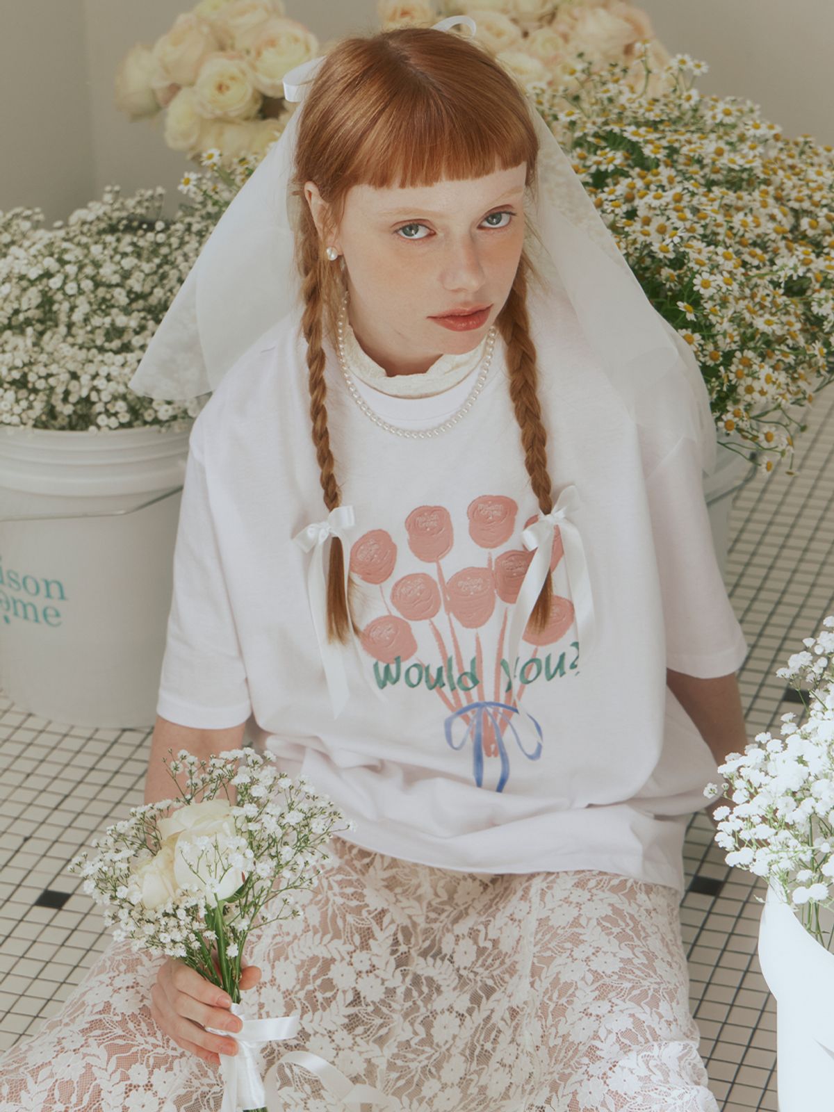 메종크렘(MAISON CREME) Wedding bouquet T-shirt