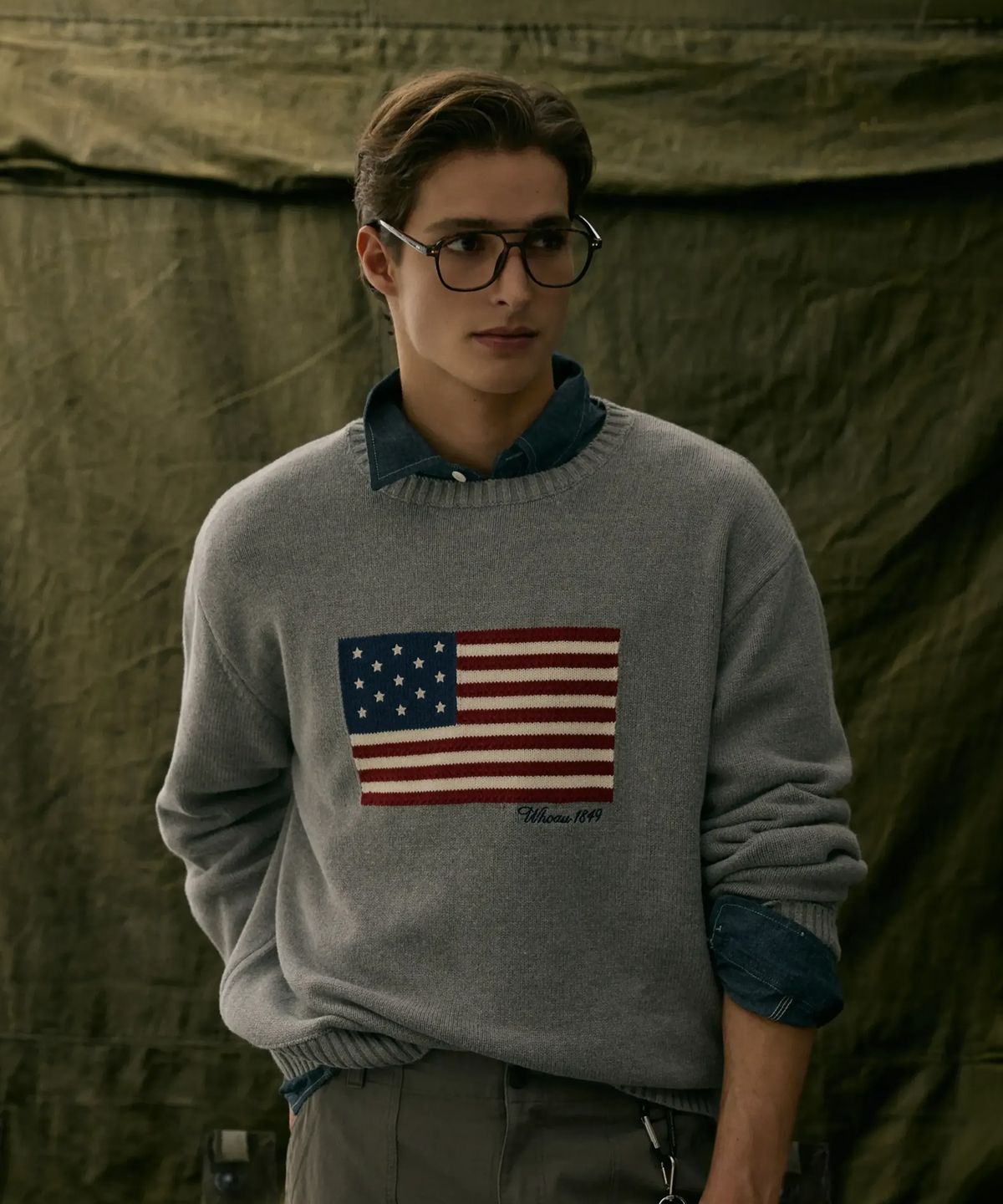 후아유(WHO.A.U) USA American Flag Pullover(U) / WHKAG4924U