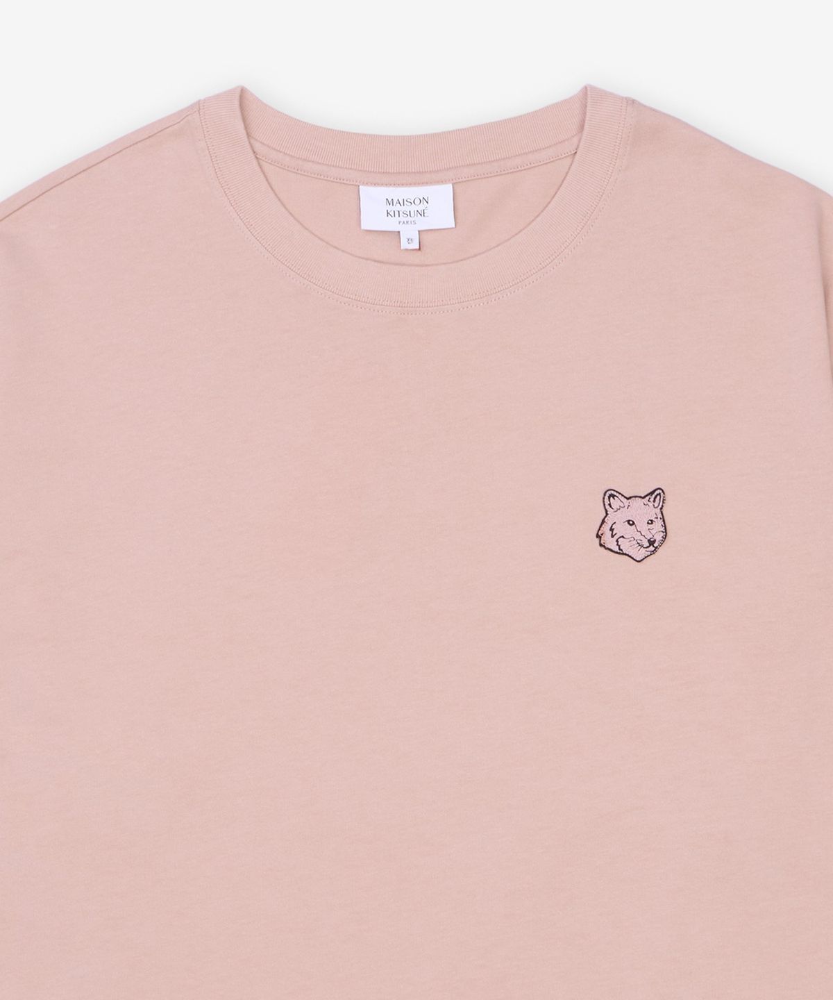 메종 키츠네(MAISON KITSUNE) 볼드 폭스 헤드 패치 오버사이즈 반소매 티셔츠 - 핑크 클레이 / LM00107KJ01190172