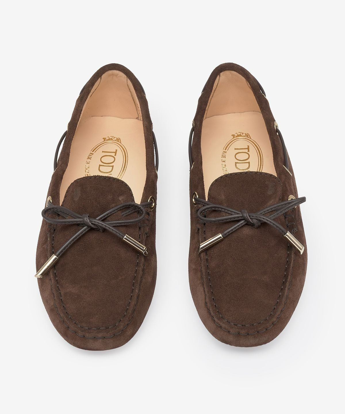 ★TOD'S★ Gomino Suede Driving Loafer Brown XXW0FW05030CKOS6 Woman BEIGE Gommino Driving Shoes in Suede