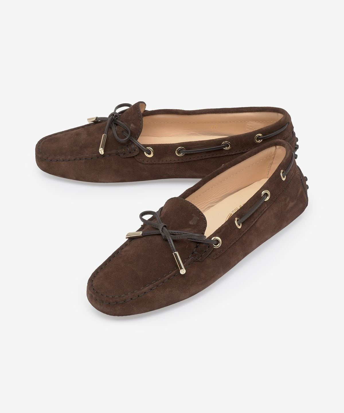 ★TOD'S★ Gomino Suede Driving Loafer Brown XXW0FW05030CKOS6 Woman BEIGE Gommino Driving Shoes in Suede