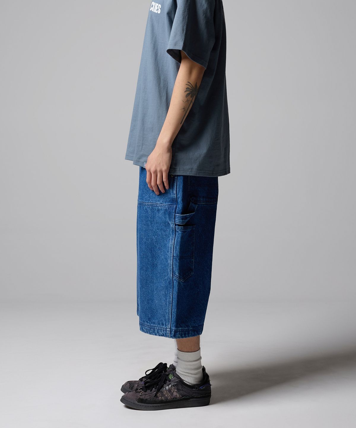 디키즈(DICKIES) 더블니 카펜터 데님 쇼츠 Medium Blue