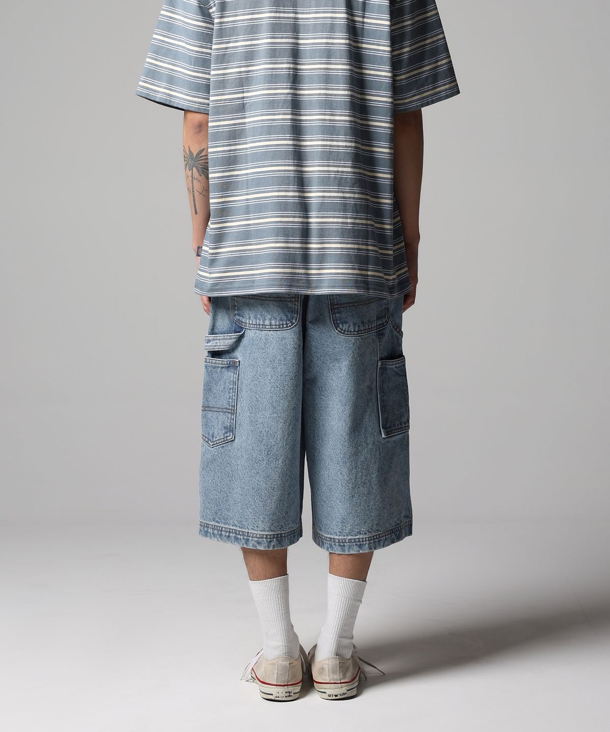 디키즈(DICKIES) 더블니 카펜터 데님 쇼츠 Light Blue