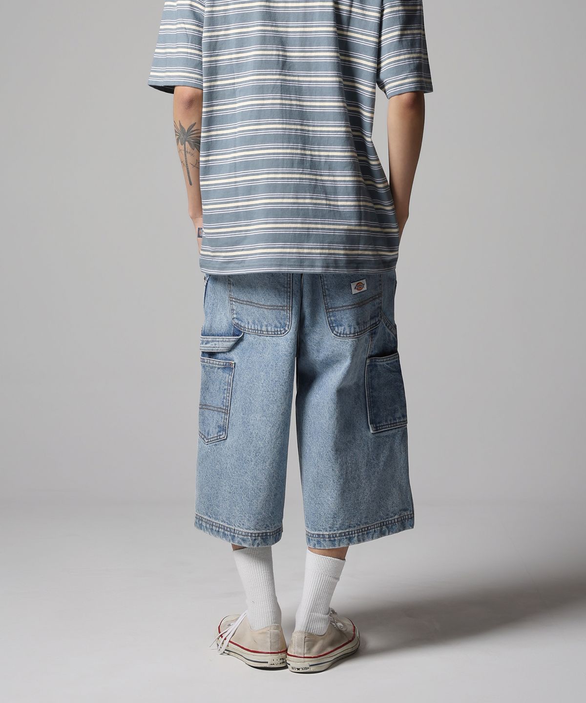 디키즈(DICKIES) 더블니 카펜터 데님 쇼츠 Light Blue