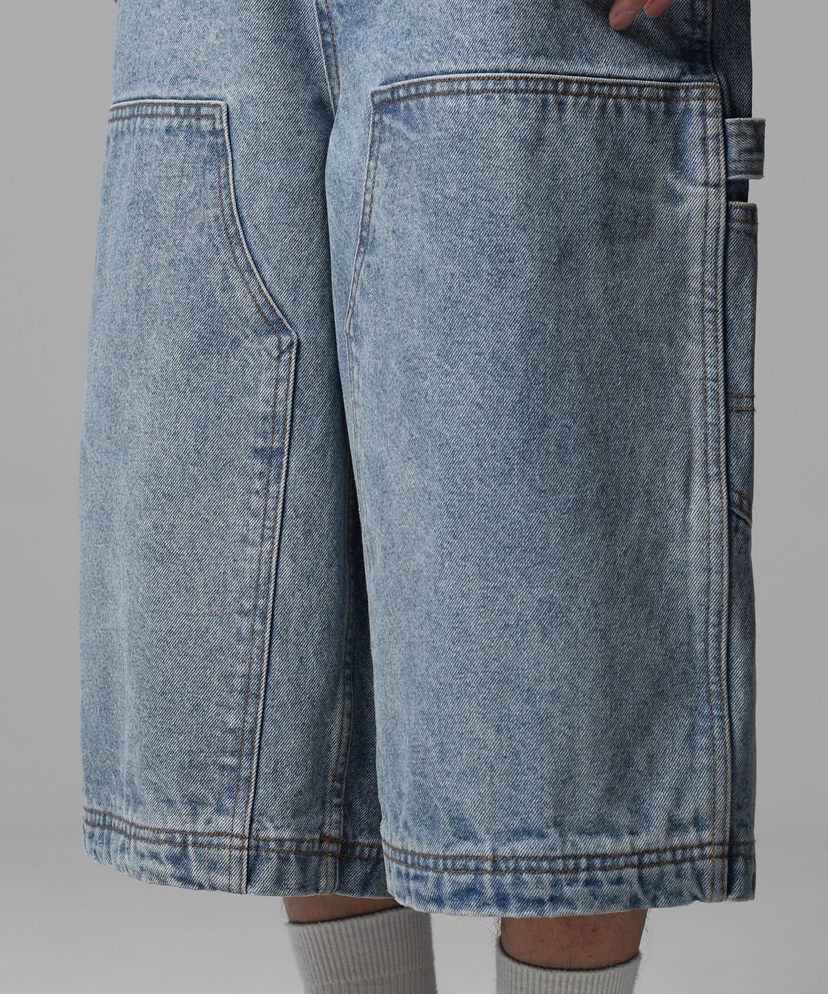 디키즈(DICKIES) 더블니 카펜터 데님 쇼츠 Light Blue