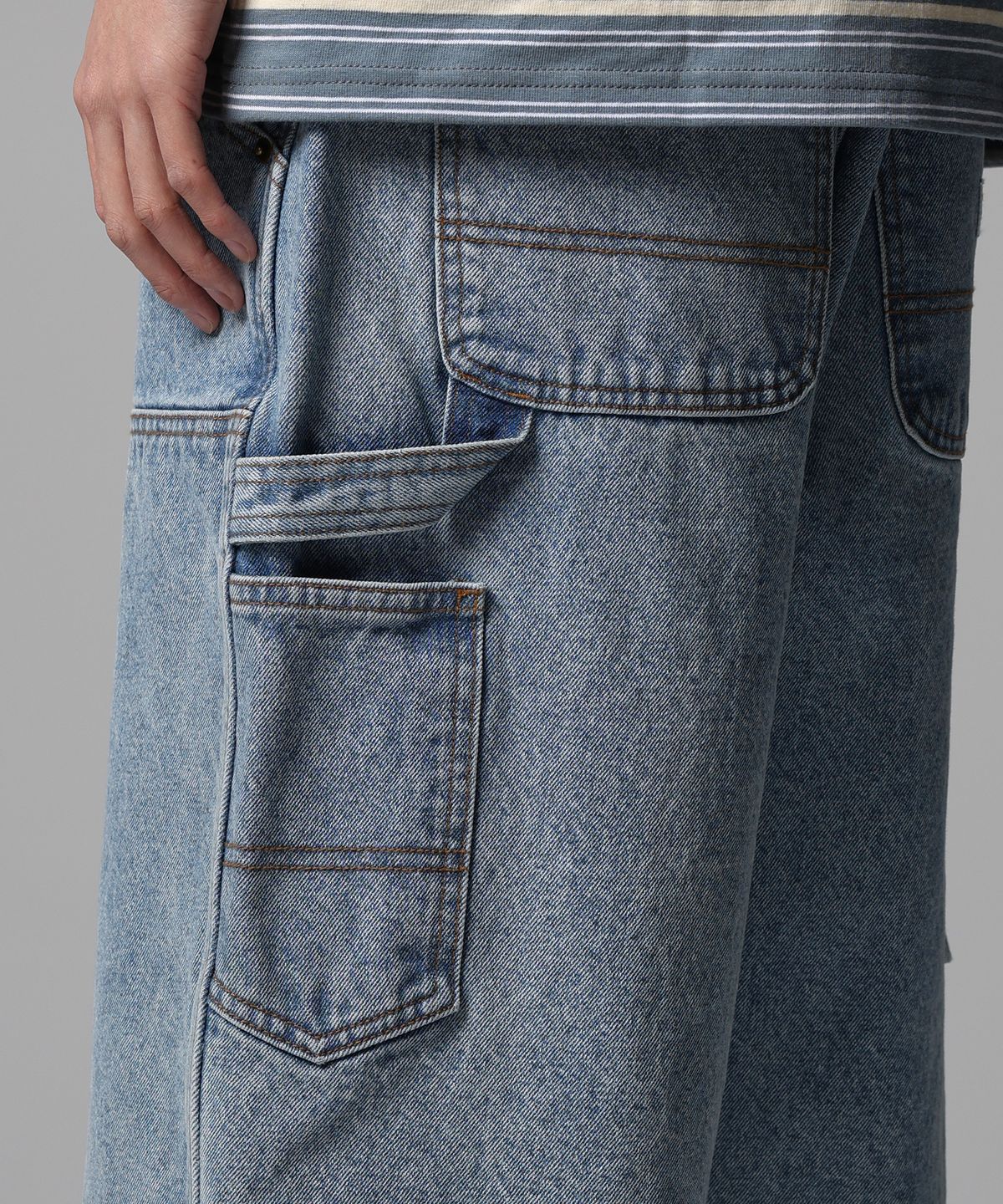 디키즈(DICKIES) 더블니 카펜터 데님 쇼츠 Light Blue