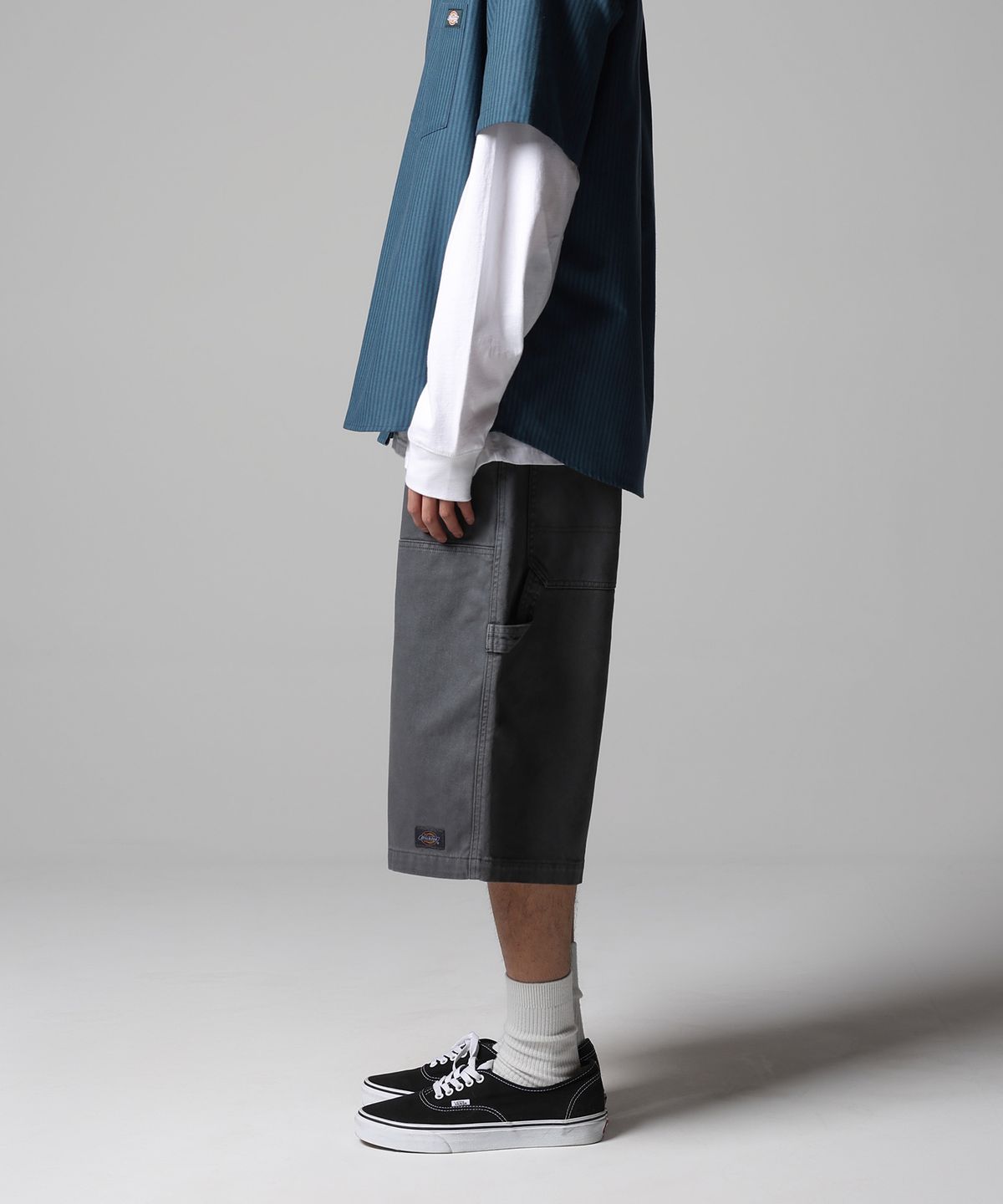 디키즈(DICKIES) 워시드 더블니 카펜터 트윌 쇼츠 Charcoal