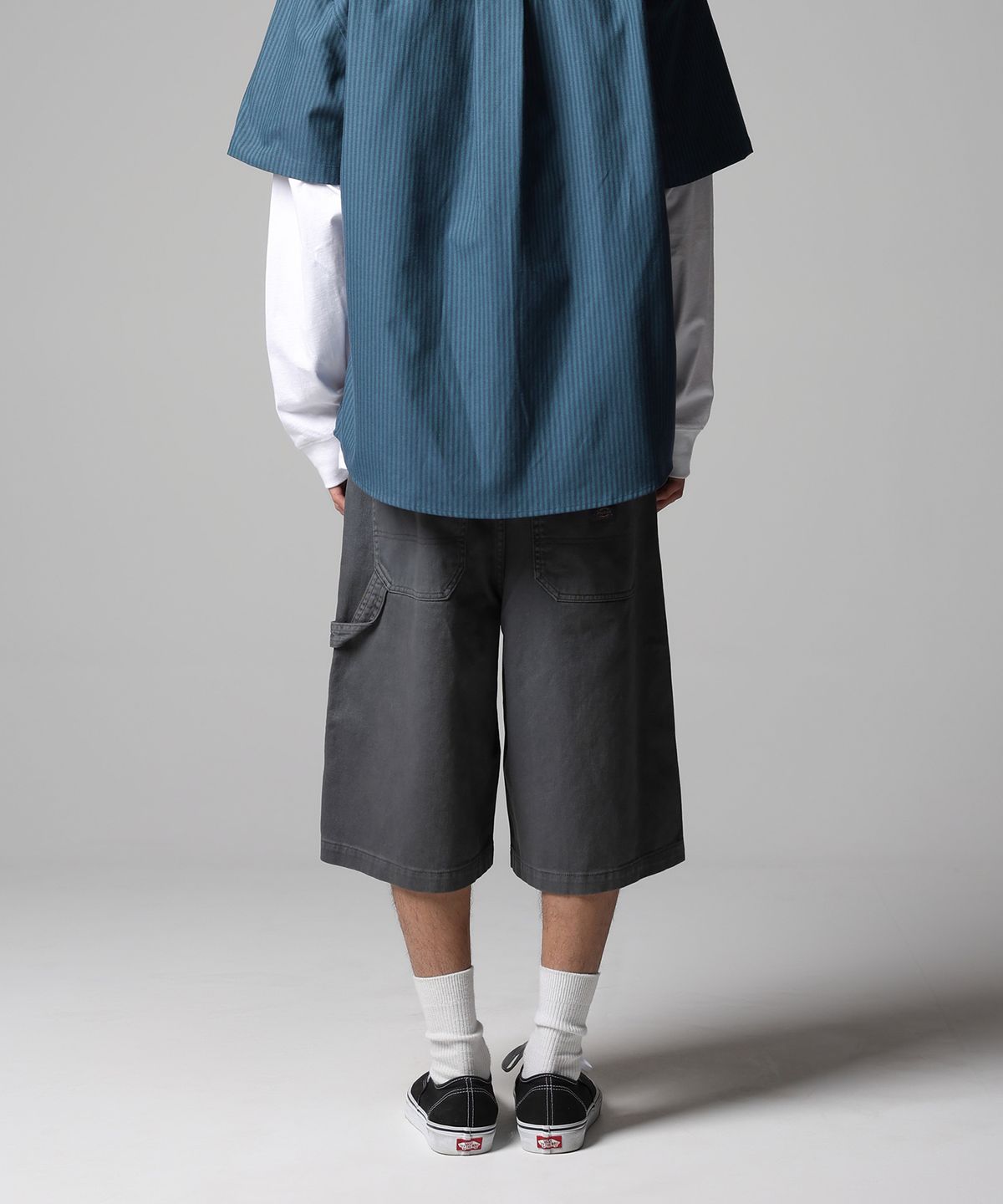 디키즈(DICKIES) 워시드 더블니 카펜터 트윌 쇼츠 Charcoal