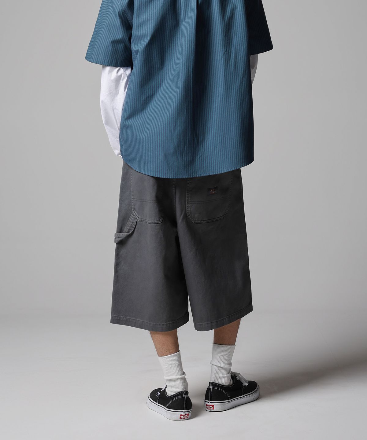 디키즈(DICKIES) 워시드 더블니 카펜터 트윌 쇼츠 Charcoal