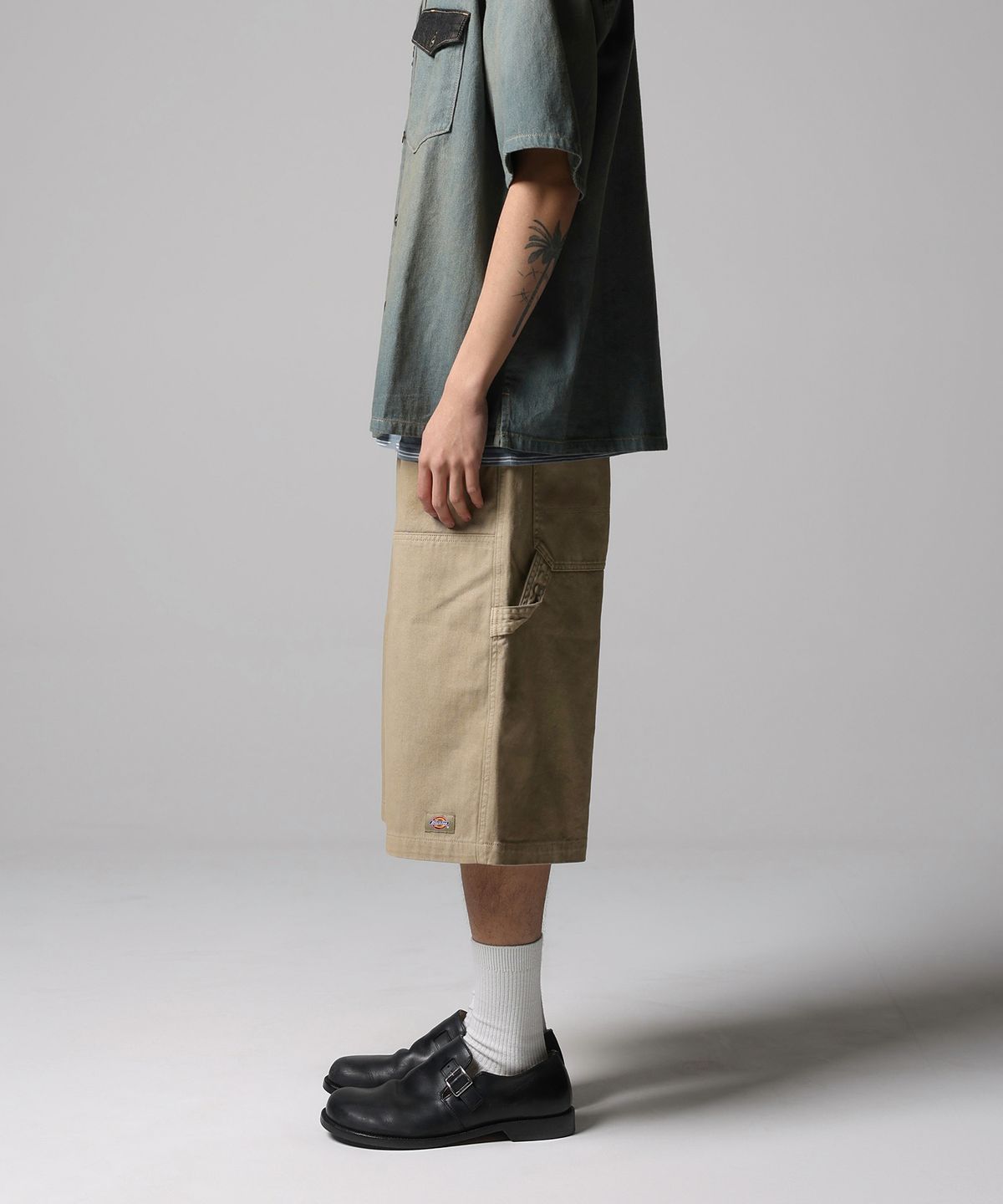 디키즈(DICKIES) 워시드 더블니 카펜터 트윌 쇼츠 Khaki