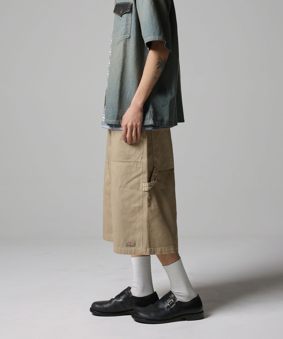 디키즈(DICKIES) 워시드 더블니 카펜터 트윌 쇼츠 Khaki