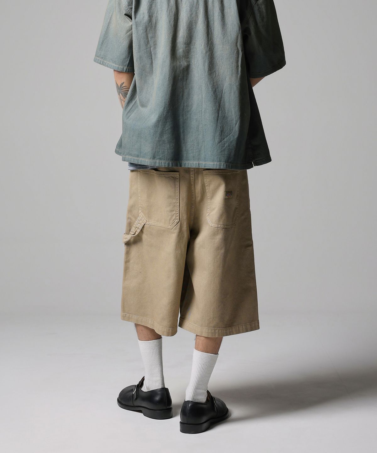 디키즈(DICKIES) 워시드 더블니 카펜터 트윌 쇼츠 Khaki