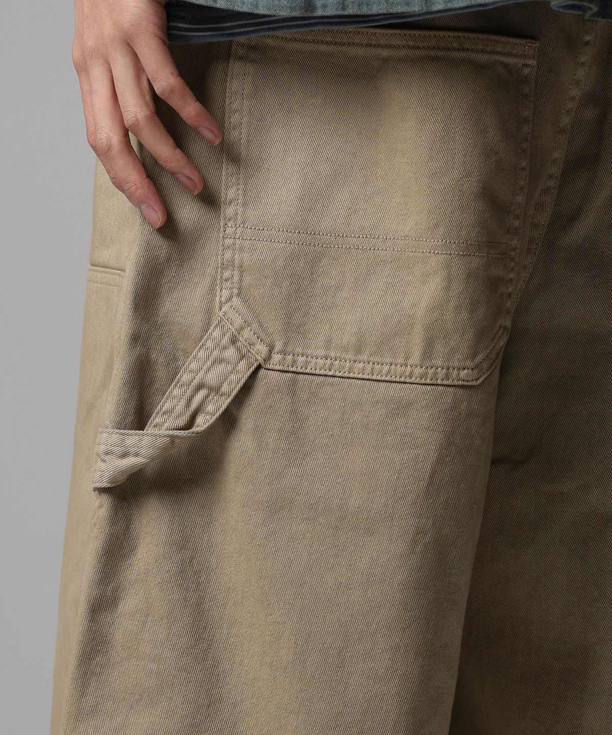 디키즈(DICKIES) 워시드 더블니 카펜터 트윌 쇼츠 Khaki