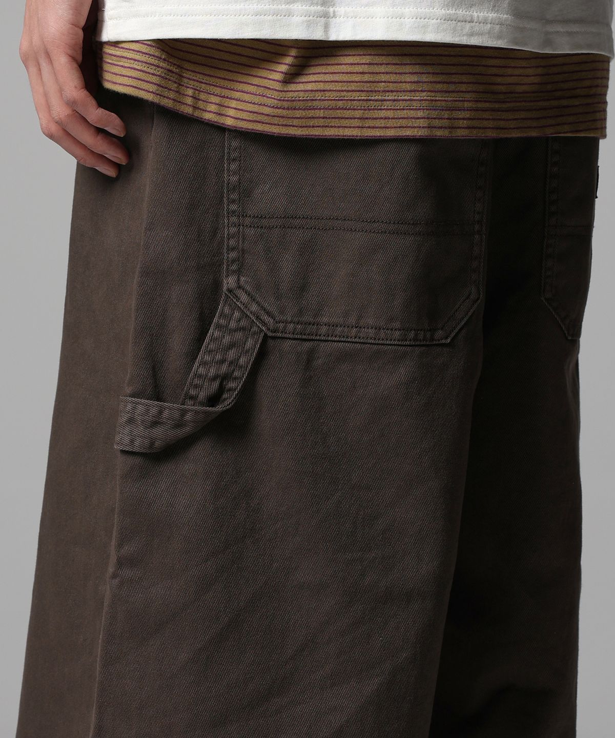 디키즈(DICKIES) 가먼트 다이드 오버랭스 트윌 쇼츠 Brown